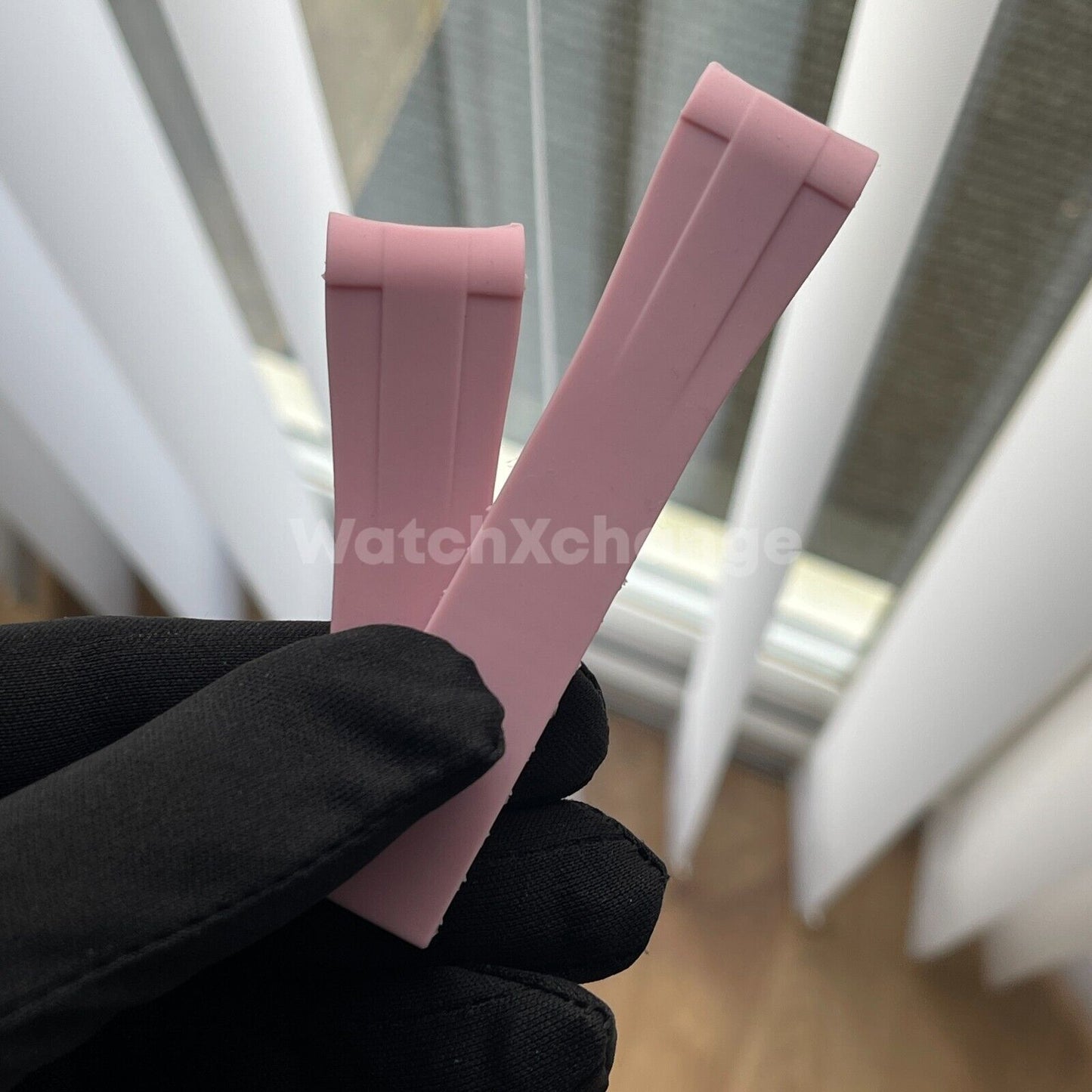 Pink Rubber Strap Rolex Submariner GMT Master Deployment Clasp Oysterflex 20mm