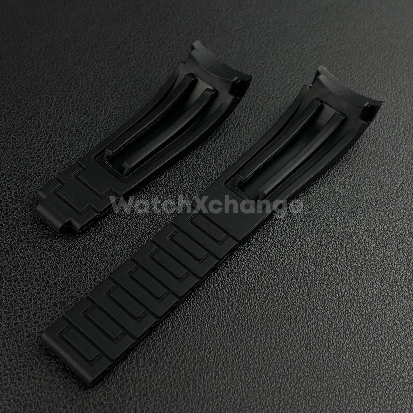 Black 21mm 22mm Curved Rubber Strap for Rolex DAYTONA SUBMARINER Yacht-Master
