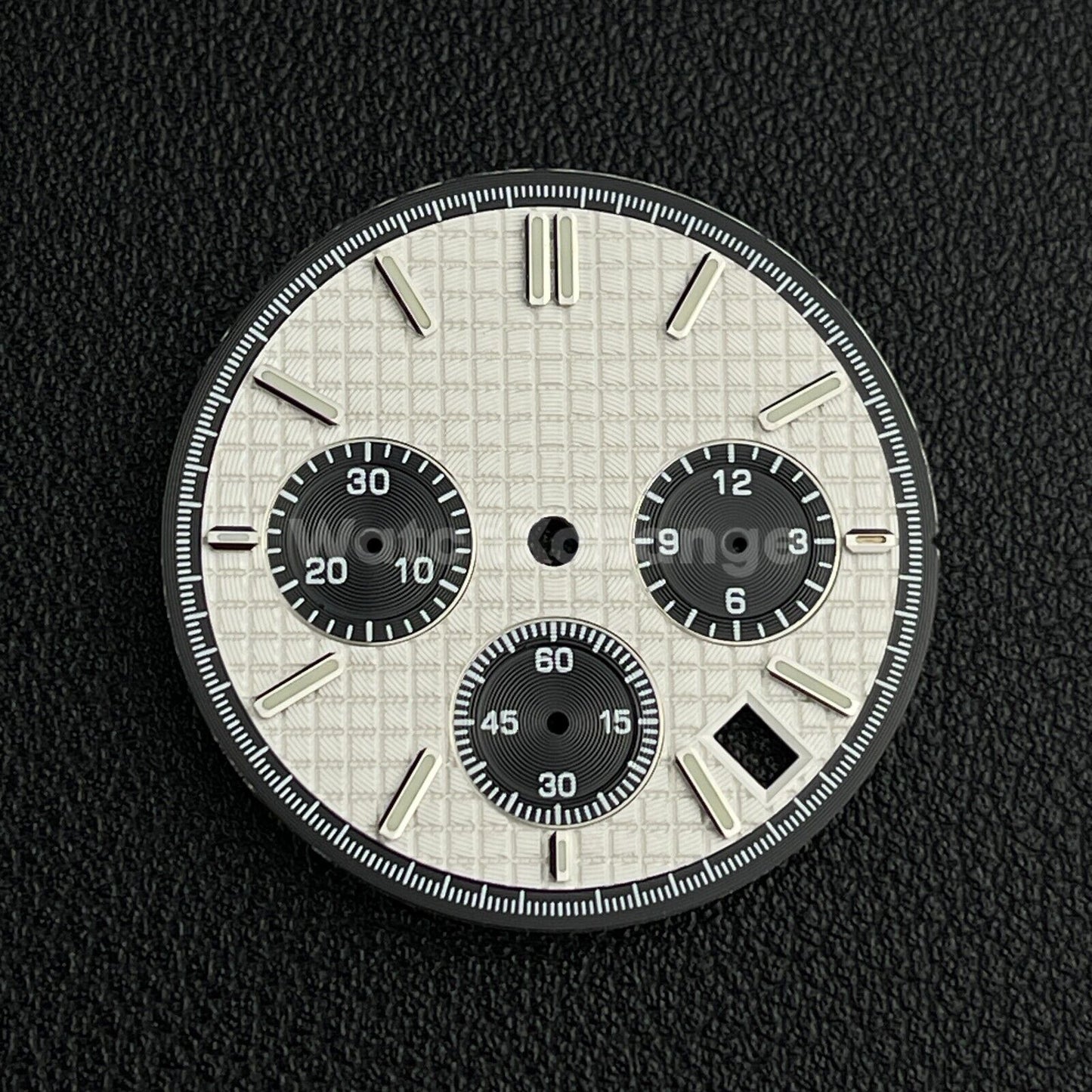 White & Black 31.8mm Modified Watch Dial Accessory for VK63 Quartz Movement