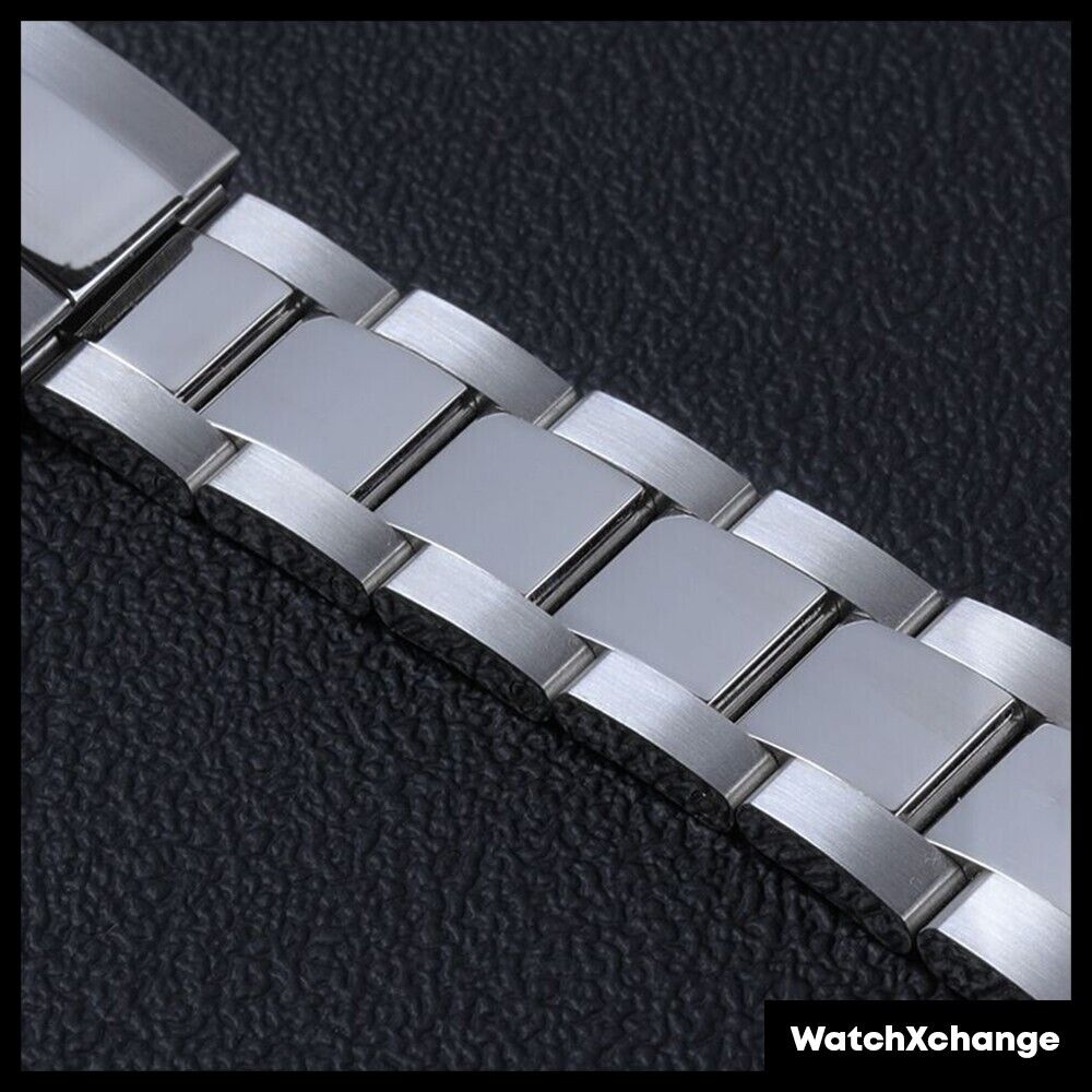 Silver Watch Strap Band Replacement to fit Rolex Submariner, Daytona, GMT 20mm