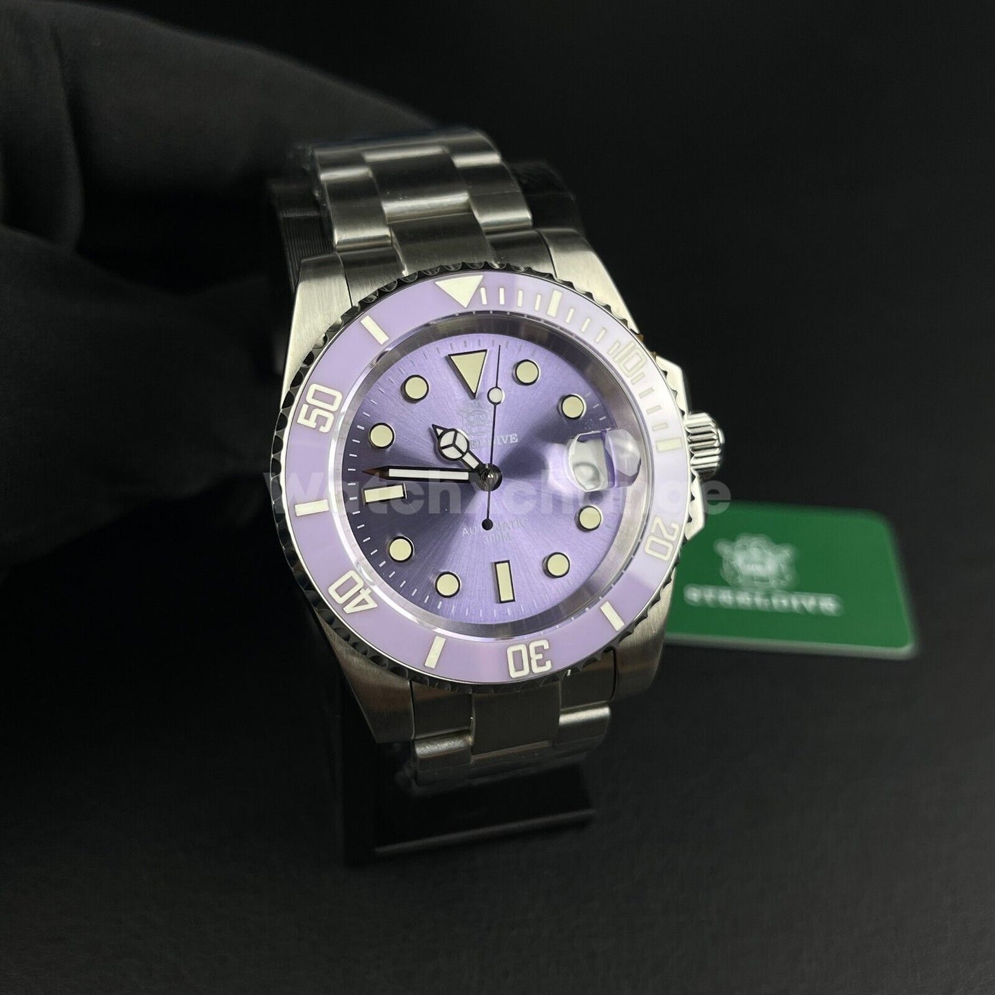 STEELDIVE Purple 41mm Diving Mens Watch NH35A Automatic Movement Sapphire Steel