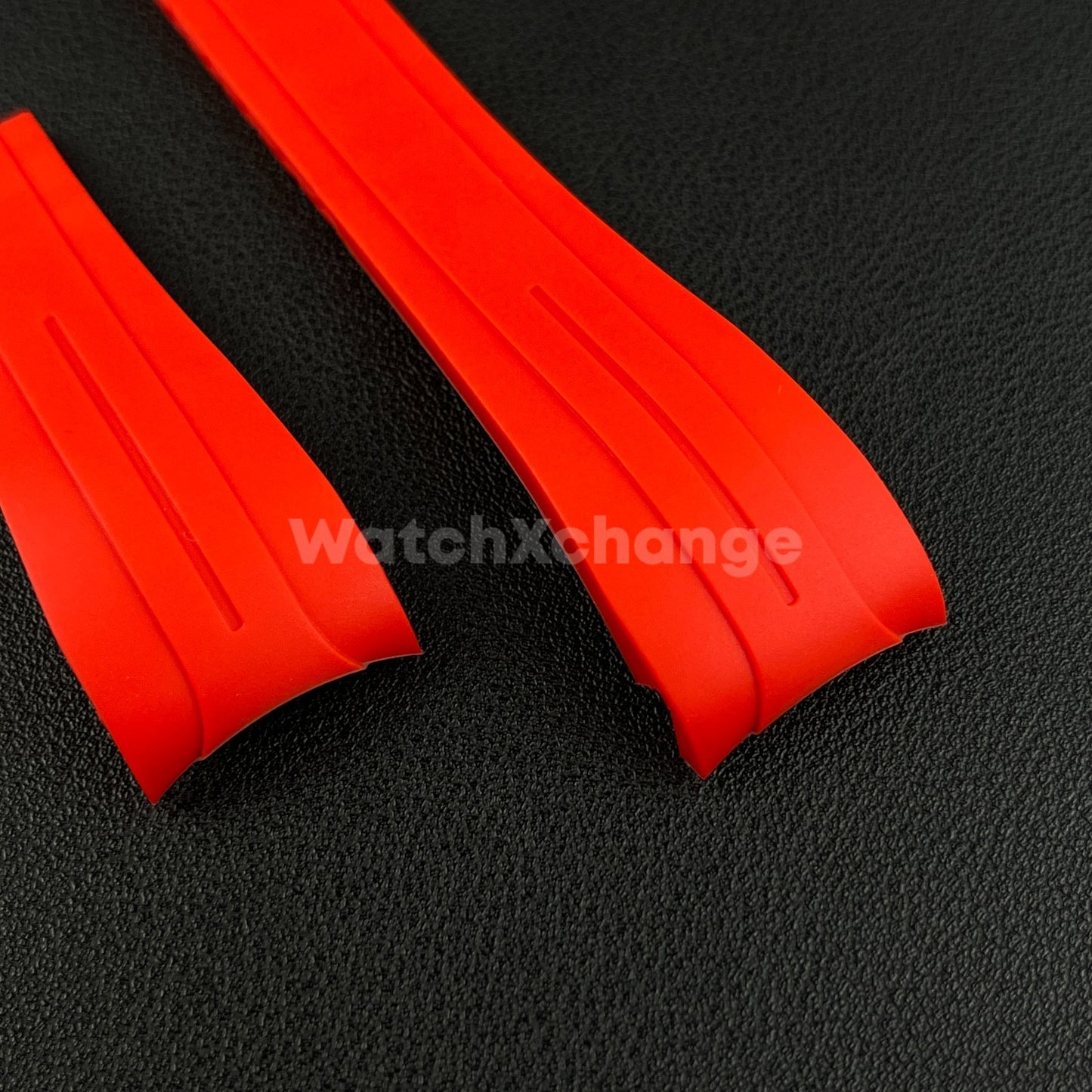 Red 21mm 22mm Curved-end Rubber Strap for Rolex DAYTONA SUBMARINER Yacht-Master