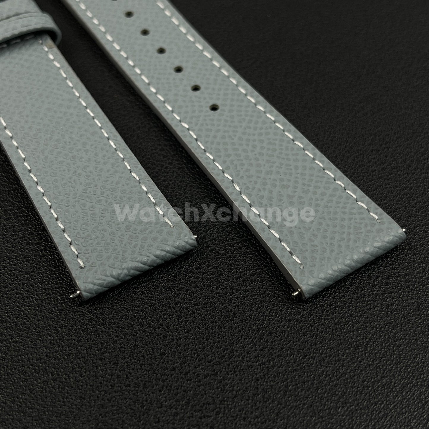 Grey Universal Quick Release Genuine Leather Watch Strap Band 18mm 20mm 22mm