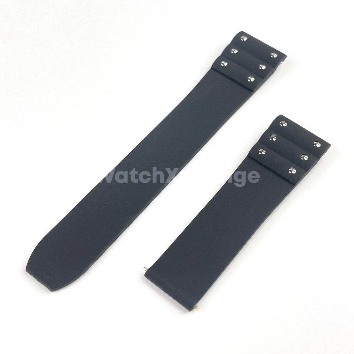 Black 21mm Silicone Rubber Watch Strap For Cartier Santos
