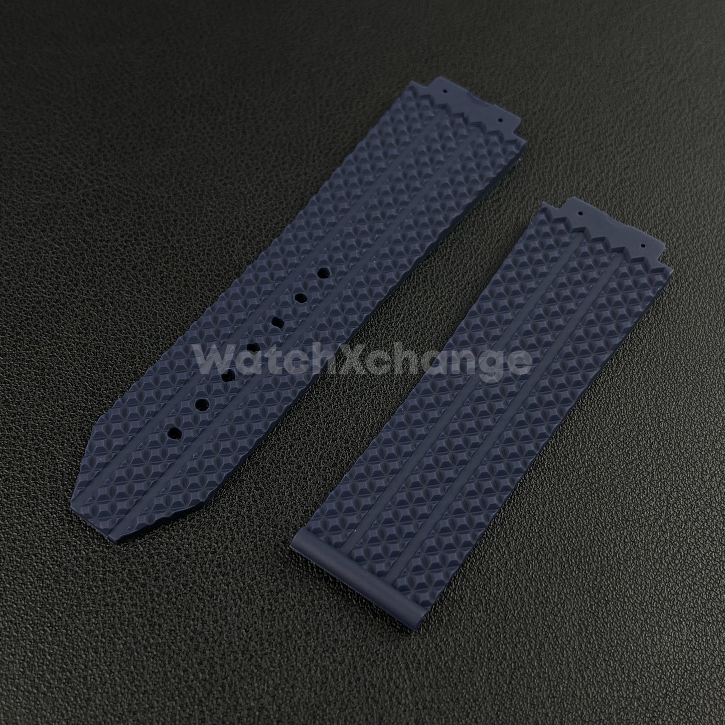 Blue Rubber Silicone Watch Strap Waterproof 26*19mm Fit HUBLOT BIG BANG Yubo