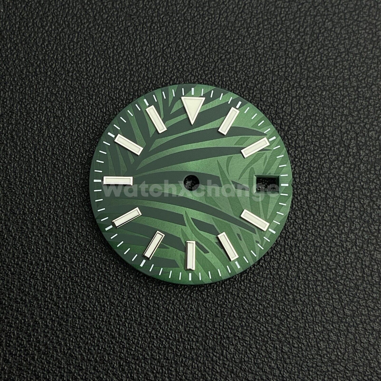 28.5mm Green Leaf Texture Watch Dial for SEIKO NH35 4R 7S Movement Parts