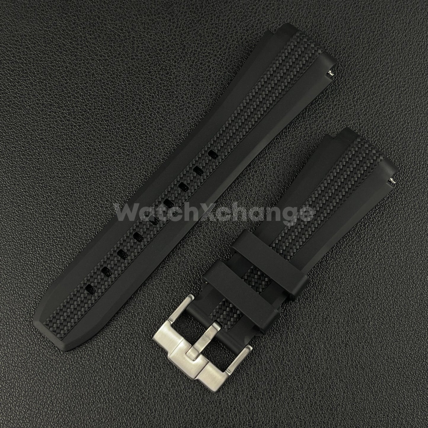 Black 20mm Silicone Rubber Curved End Watch Strap Band For Omega Rolex