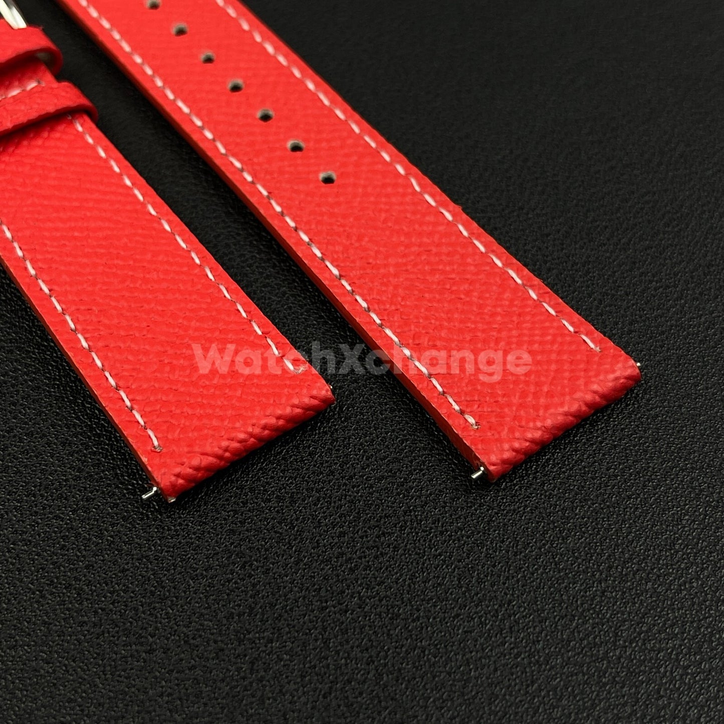 Red Universal Quick Release Genuine Leather Watch Strap Band 18mm 20mm 22mm