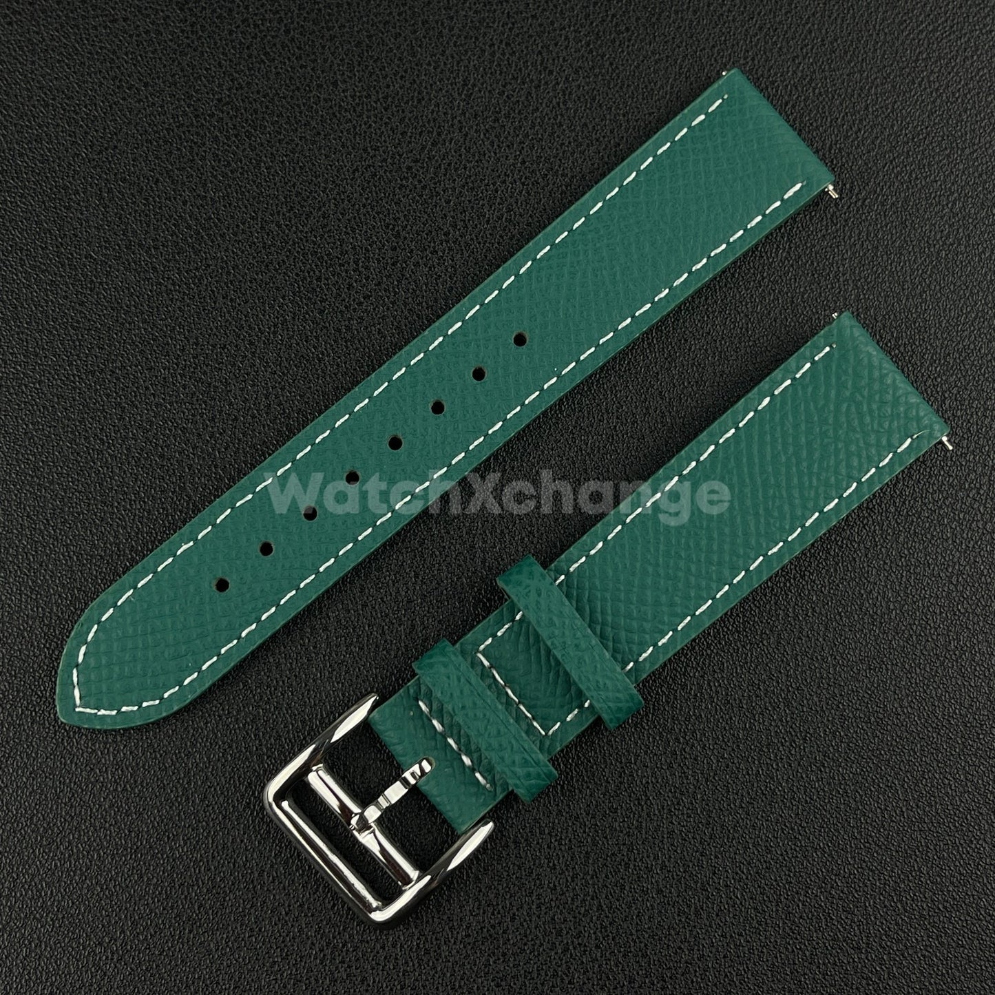 Green Universal Quick Release Genuine Leather Watch Strap Band 18mm 20mm 22mm