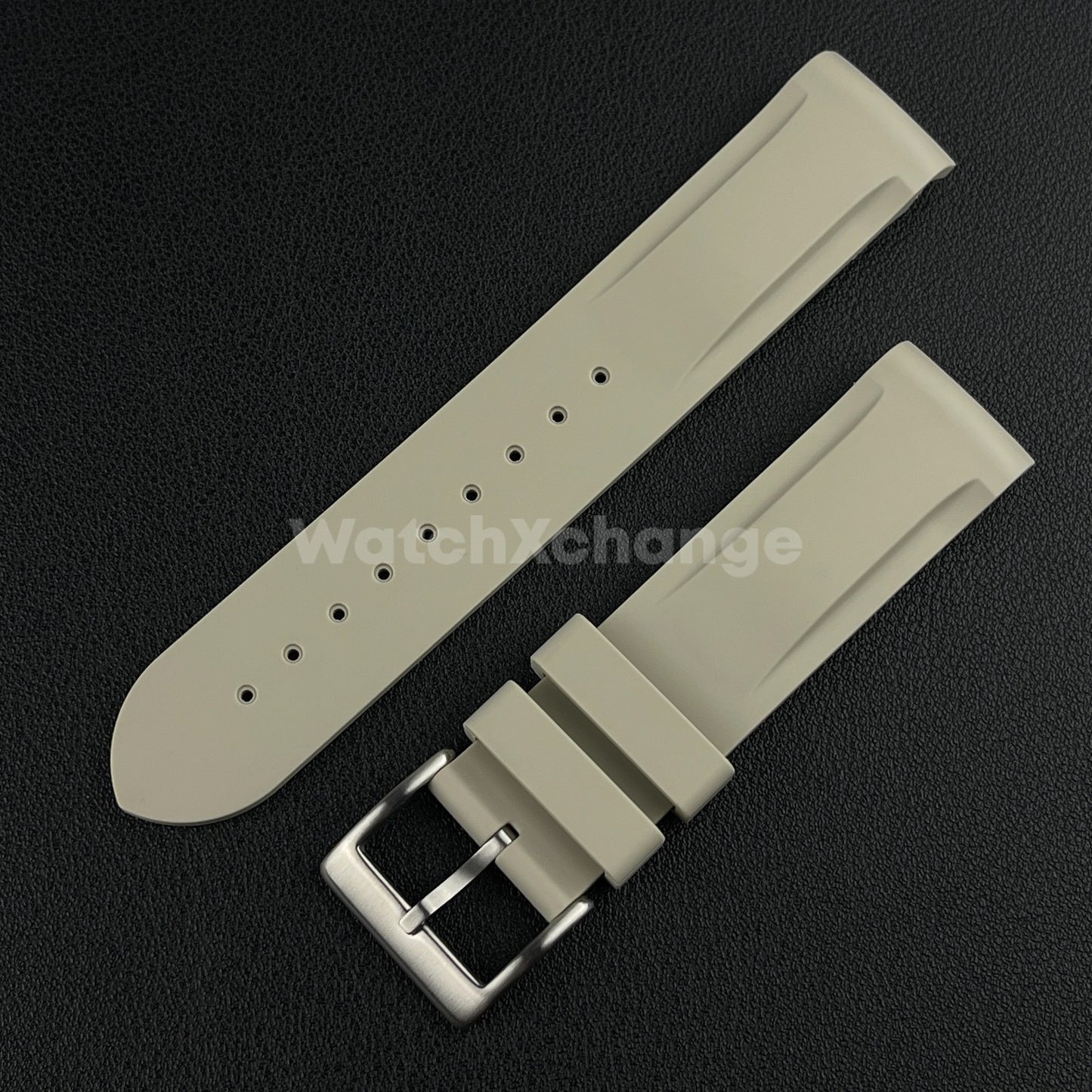 Khaki 20mm Silicone Rubber Curved End Watch Strap Band For Omega Rolex