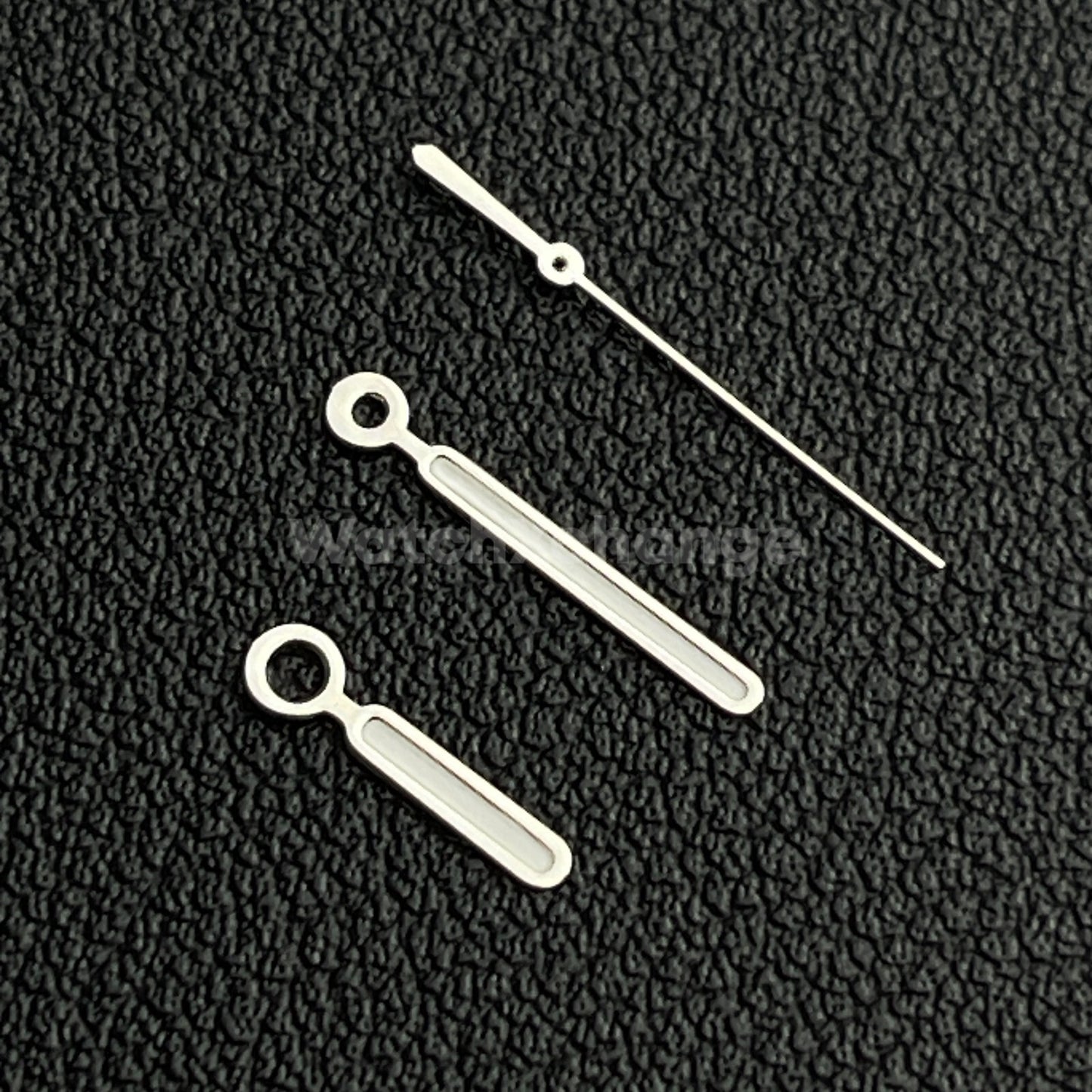 Silver Watch Hands For SEIKO NH35 NH36 Movements Nautilus Style Rounded End