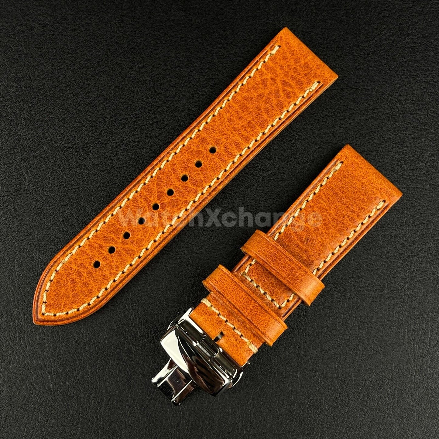 Mens Genuine Light Brown Leather Watch Strap Band for PANERAI FOSSIL 20, 22 24mm