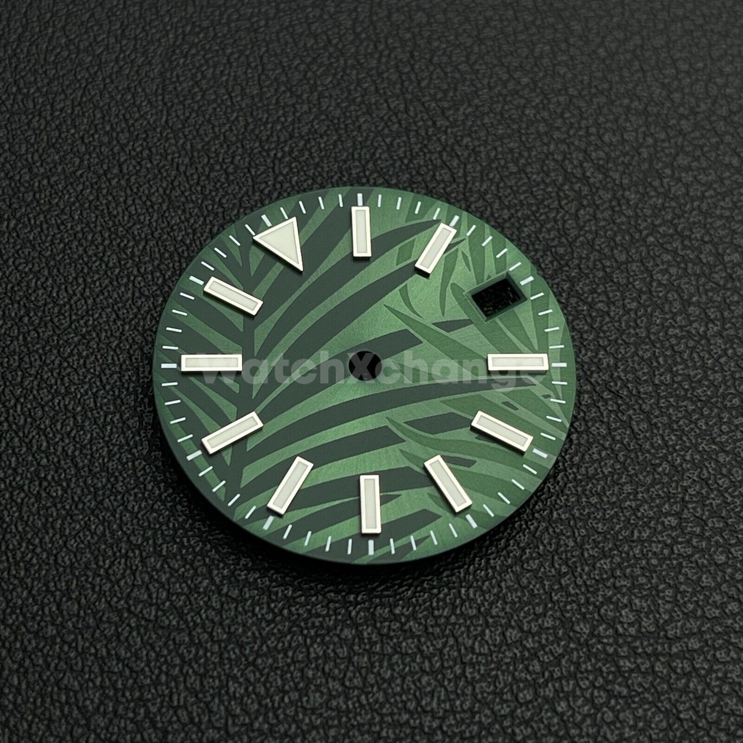28.5mm Green Leaf Texture Watch Dial for SEIKO NH35 4R 7S Movement Parts