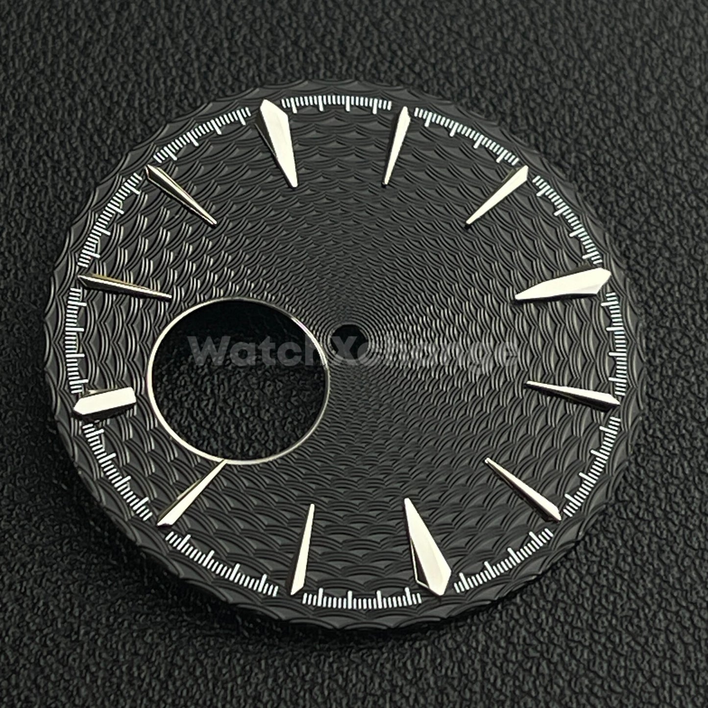 35mm Black & Silver Cocktail Texture Watch Dial Face For Seiko NH38 Movement