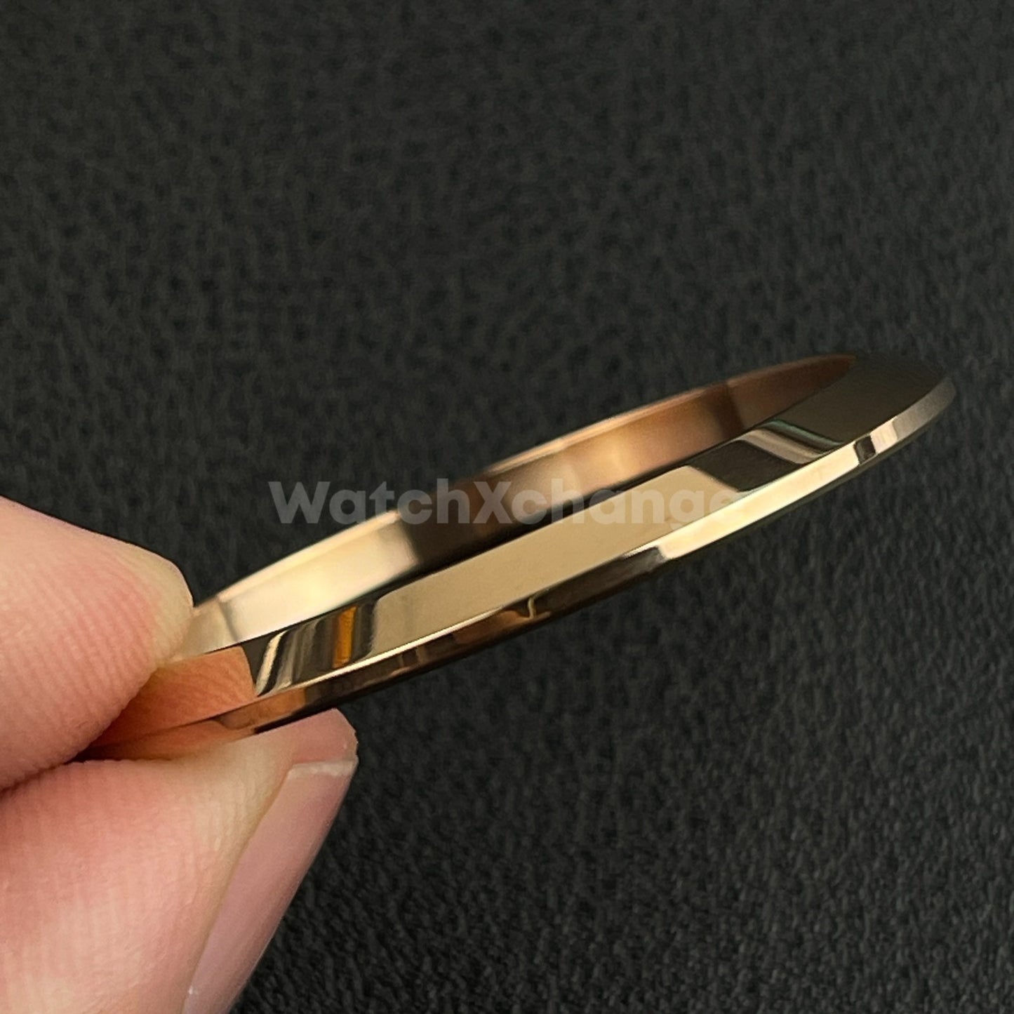 Rose Gold Sloped Polished Stainless Steel Watch Bezel Insert Ring 36mm 39mm