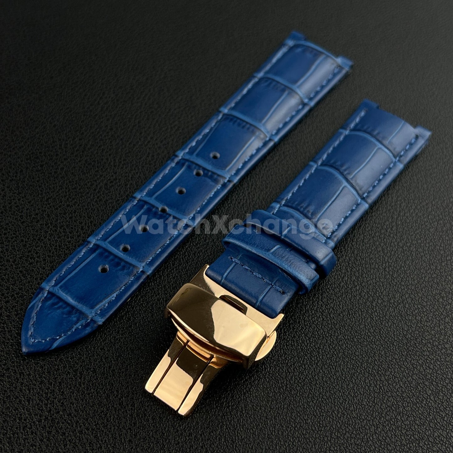Blue Leather Watch Straps Fit For Michael Kors MK6985 MK6986 MK2425 MK2433 20mm