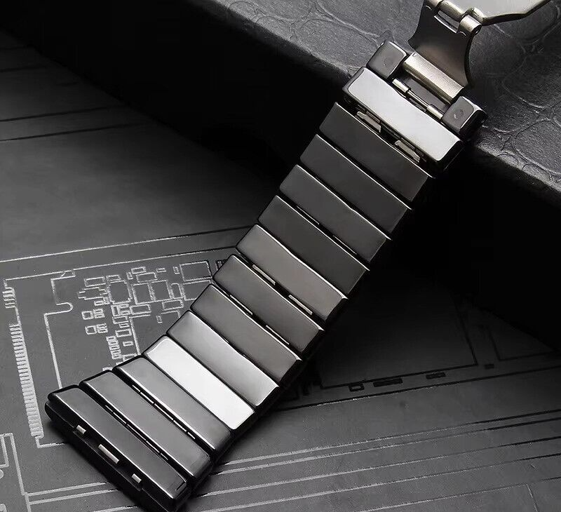 17mm Black Ceramic Watch Band Strap Fit For Rado Sintra Bracelet