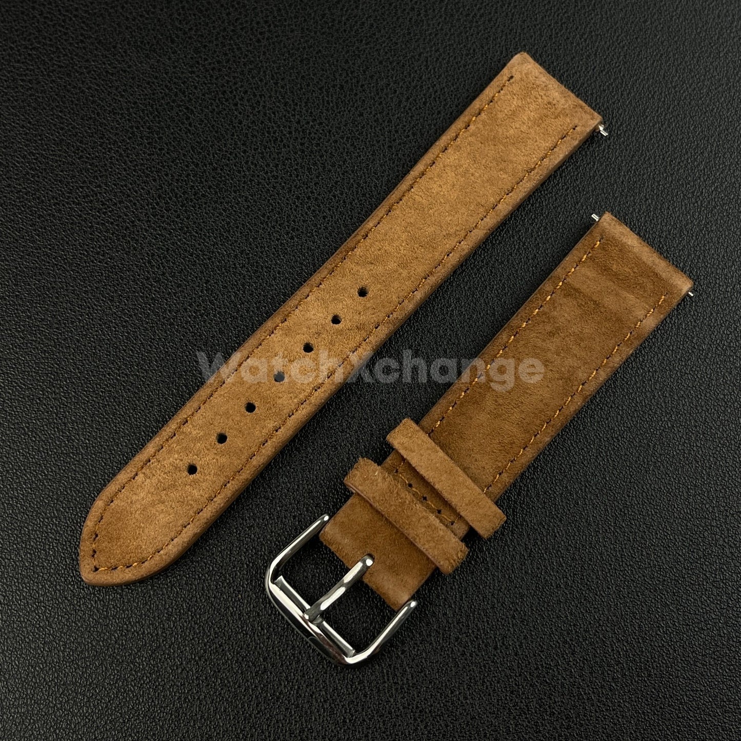 Dark Brown Watch Strap Suede Leather Premium Quick Release Band 18 19 20 22mm