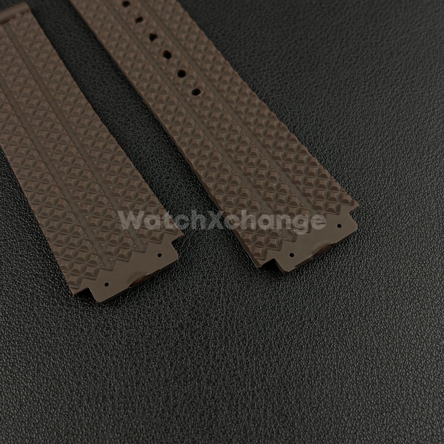 Brown Rubber Silicone Watch Strap Waterproof 26*19mm Fit HUBLOT BIG BANG Yubo
