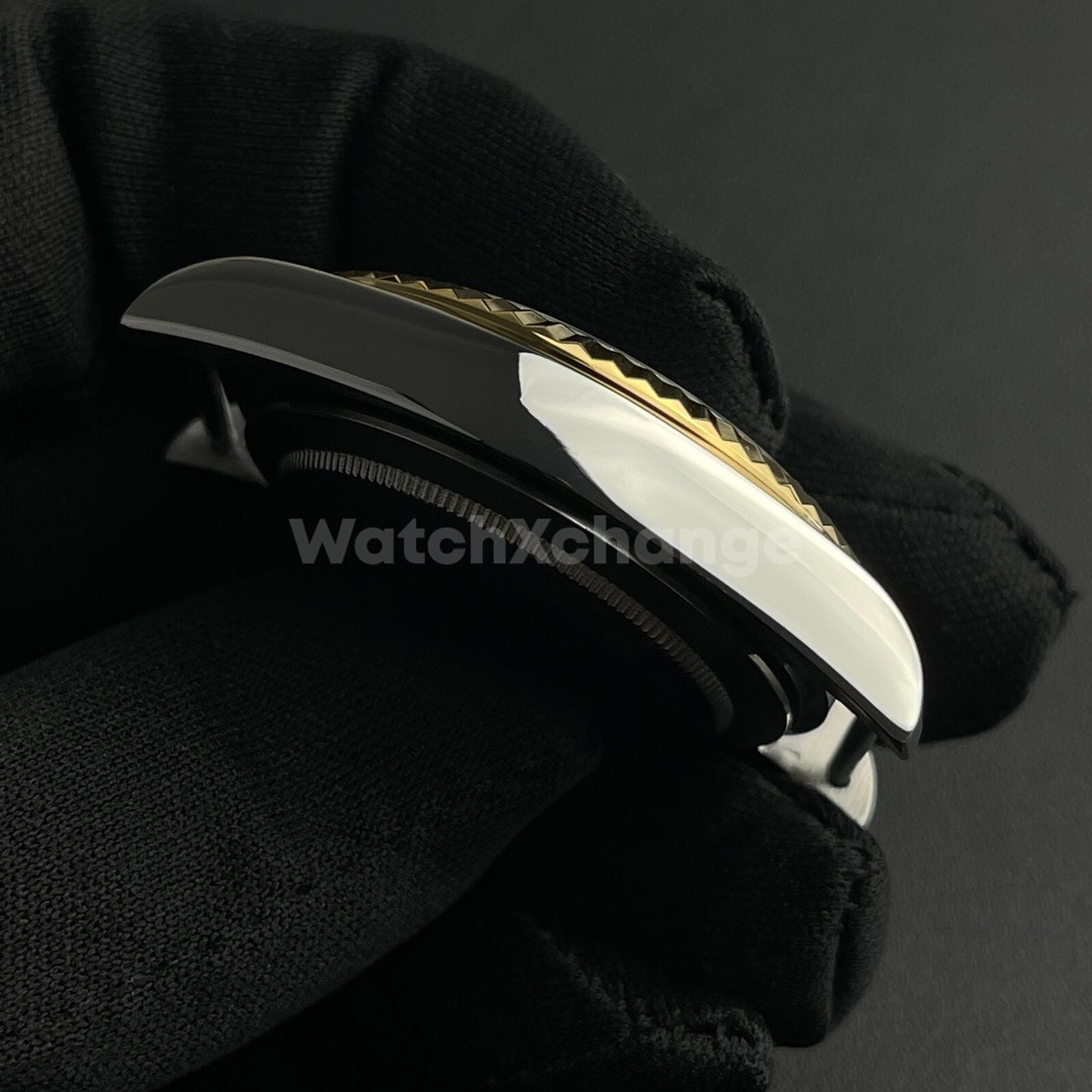 39mm Silver & Gold Watch Case Fluted Modified Sapphire for NH35/NH36 Movement