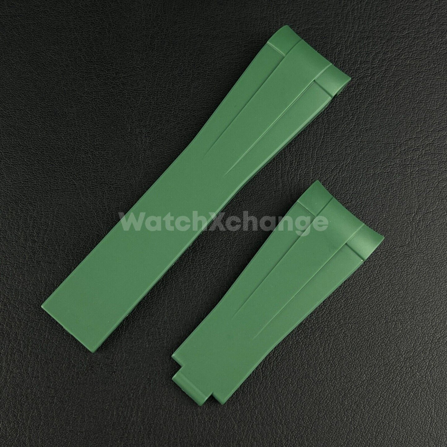 Green Rubber Strap Rolex Submariner GMT Master Deployment Clasp Oysterflex 20mm