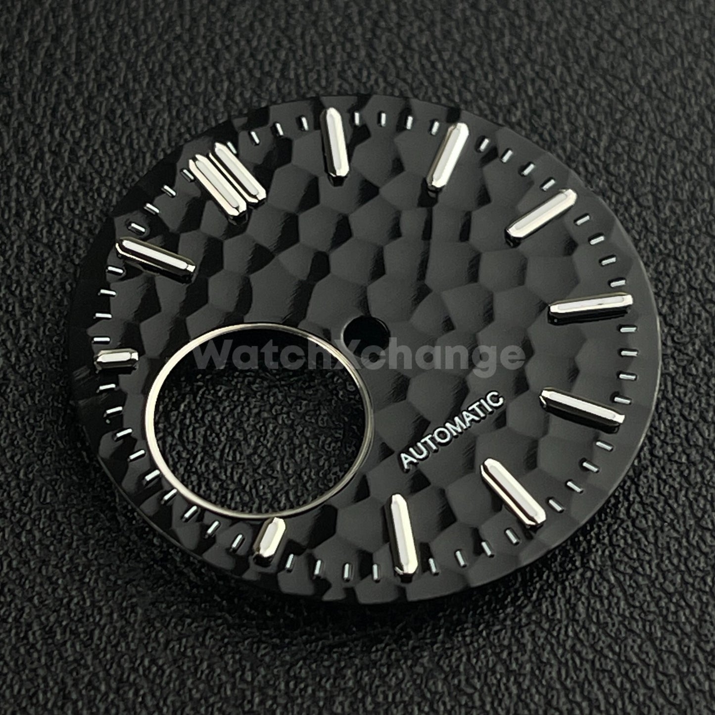28.5mm Black Honeycomb Texture Watch Dial Face For Seiko NH38 Movement