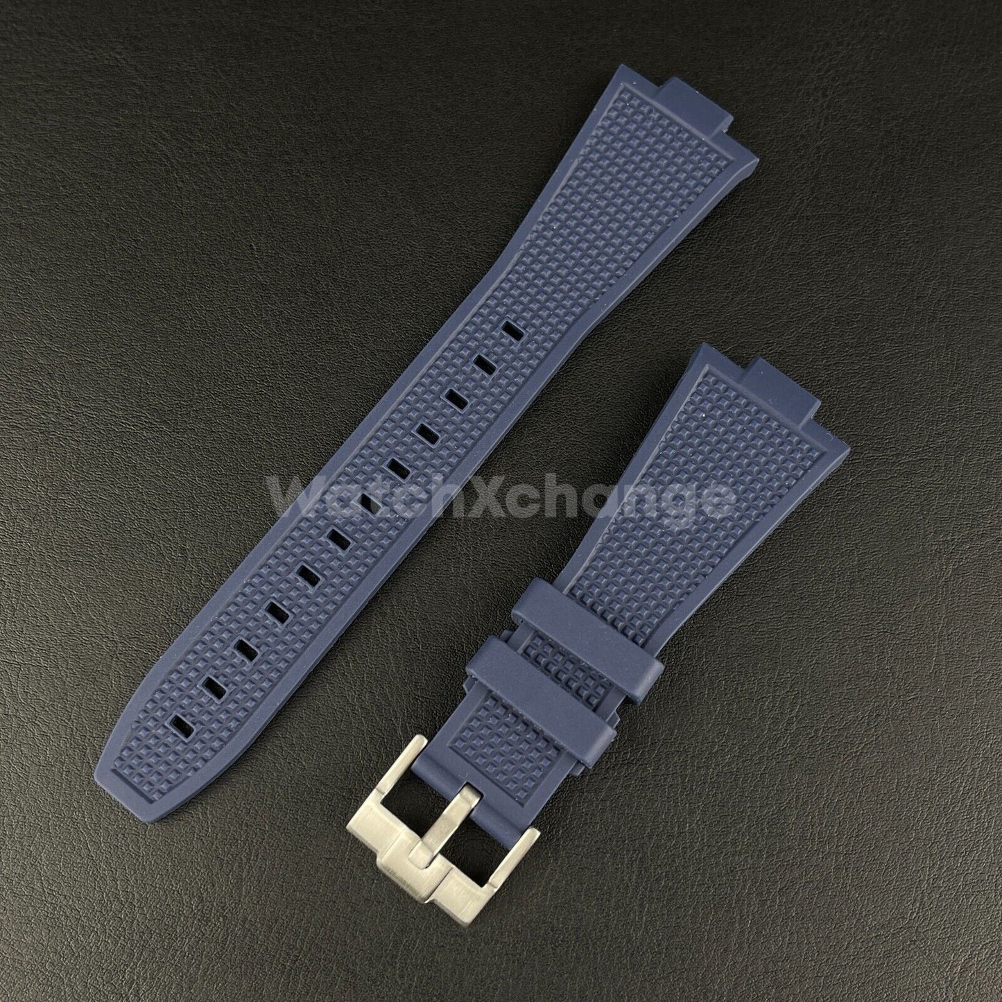 Blue Tissot PRX Waffle Silicone Rubber Watch Strap 12mm 40mm Powermatic 80