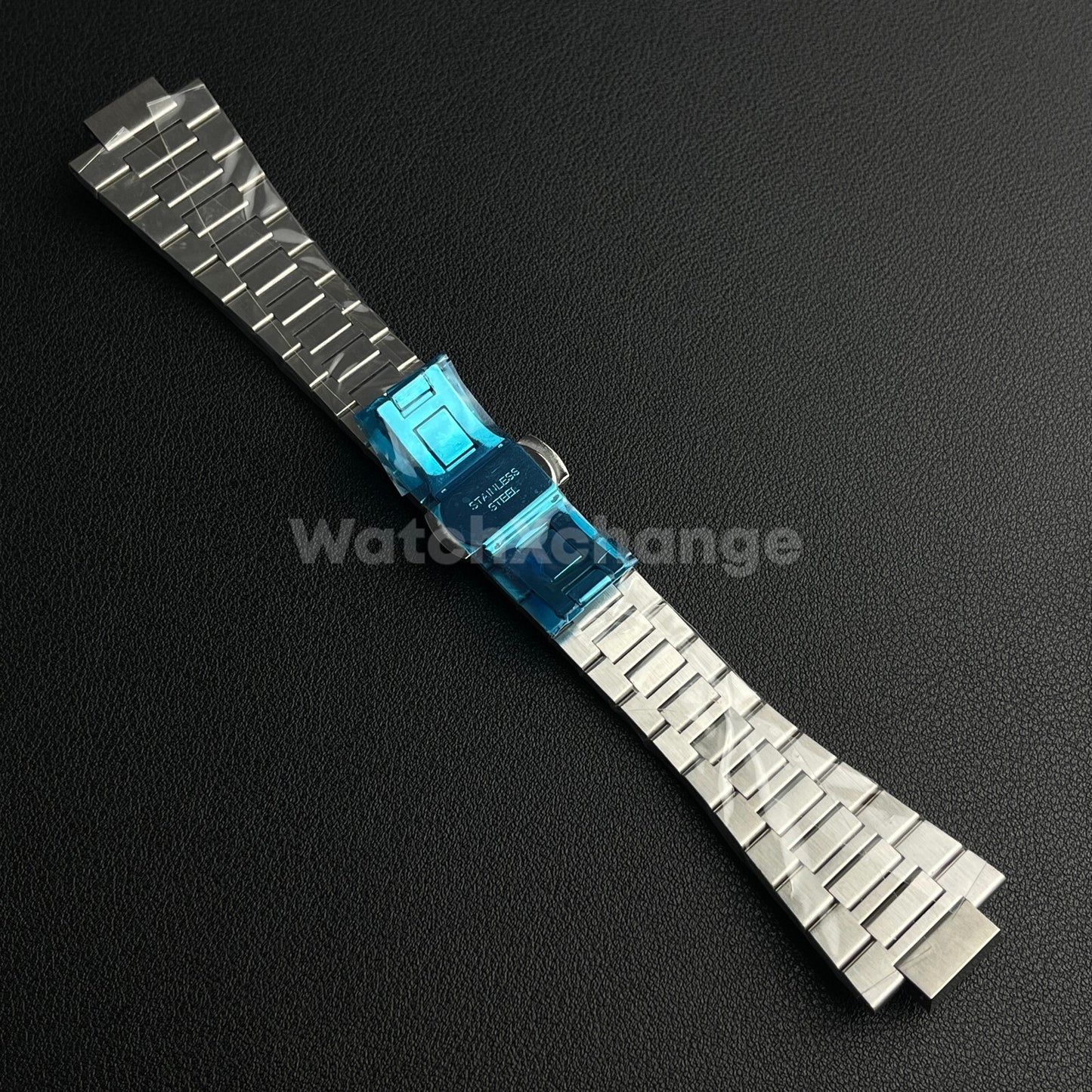 40mm Silver Stainless Steel Watch Case with Strap for VK63 Quartz Movement