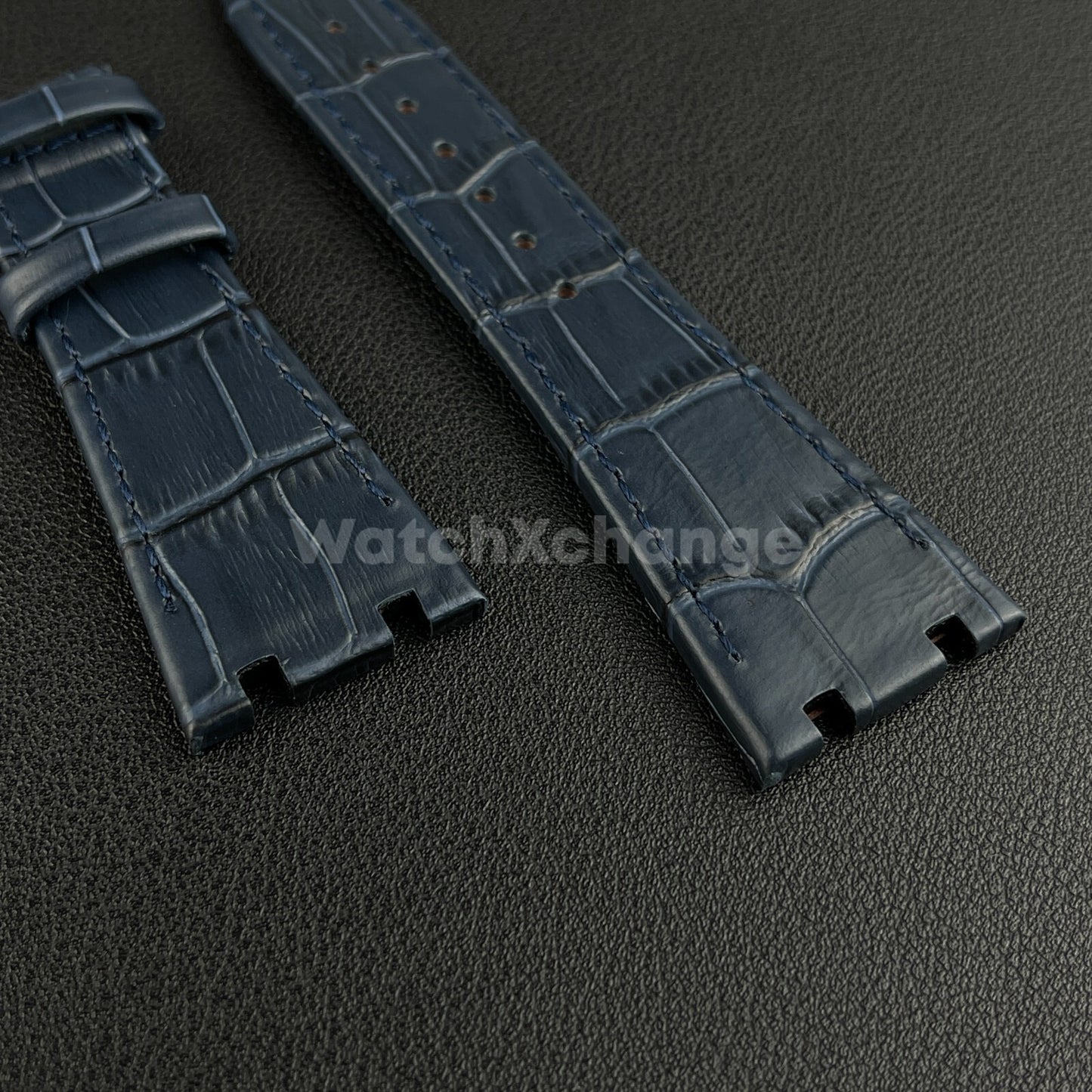 Blue Leather Watchband For Audemars Piguet Royal Oak Offshore 15400 AP Strap
