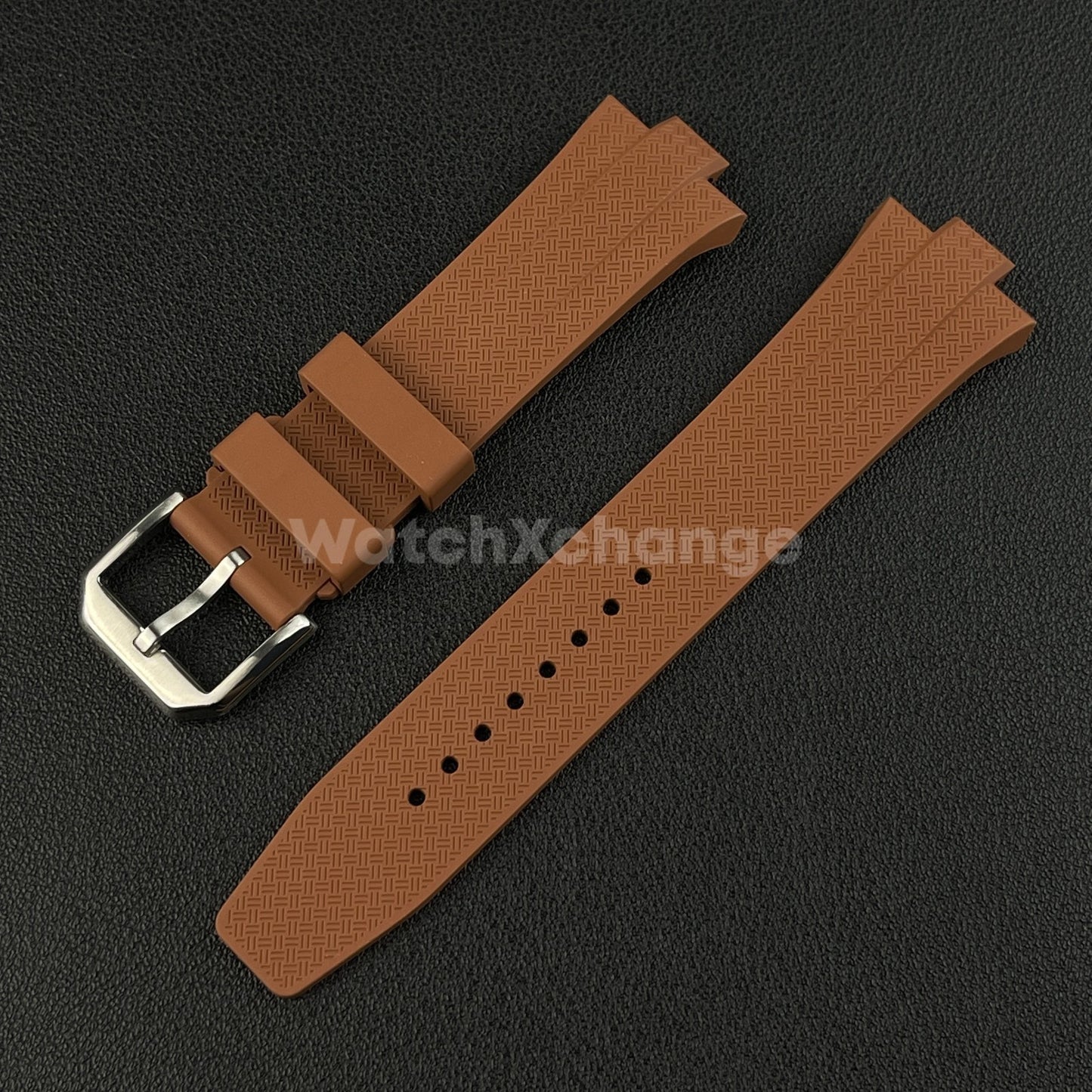 Brown Rubber Watch Strap For Citizen Tsuyosa NJ0150 NJ0151ME NJ01510158 9mm