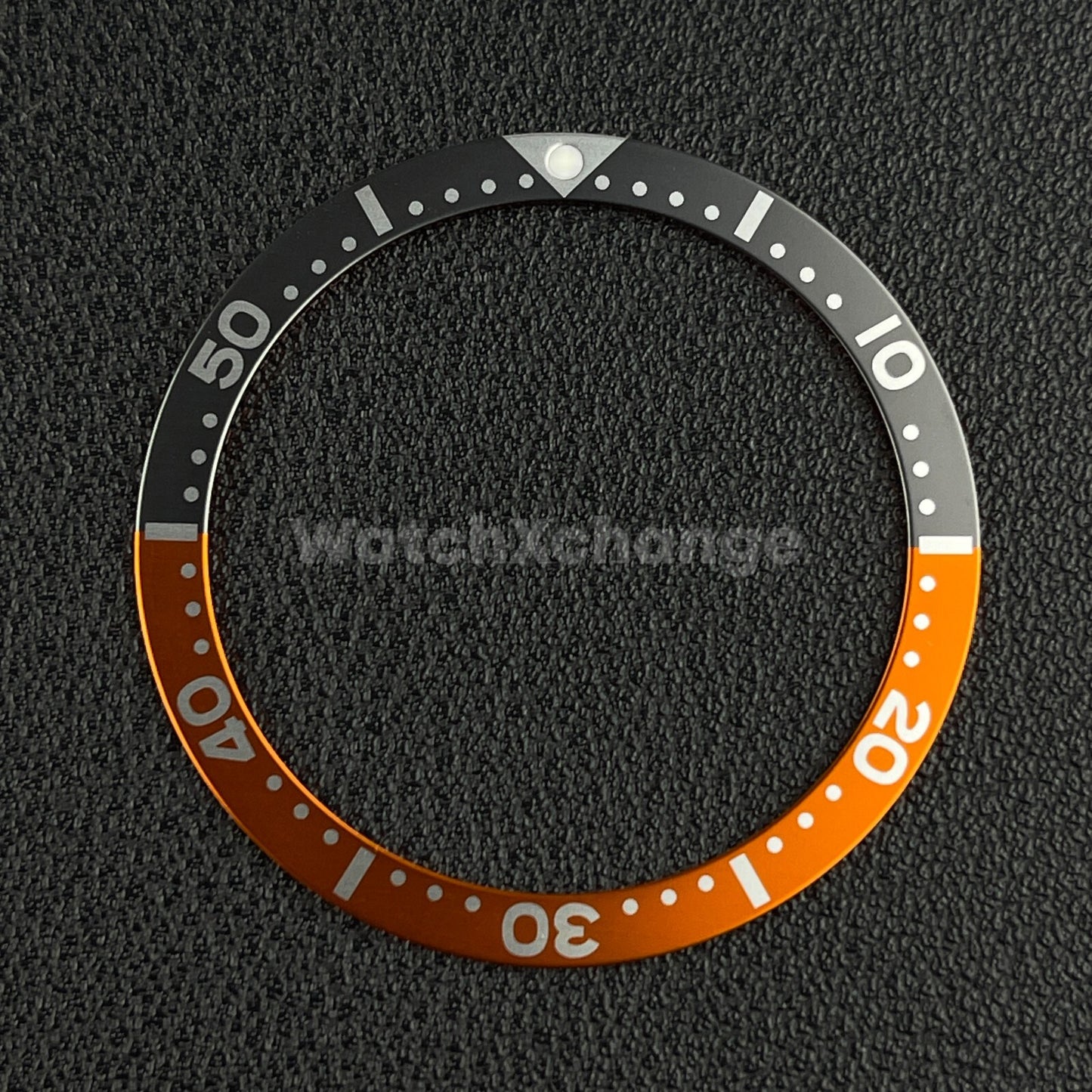 Grey & Orange 38mm Flat Aluminium Bezel Insert For Divers Watch Seiko Mod Turtle