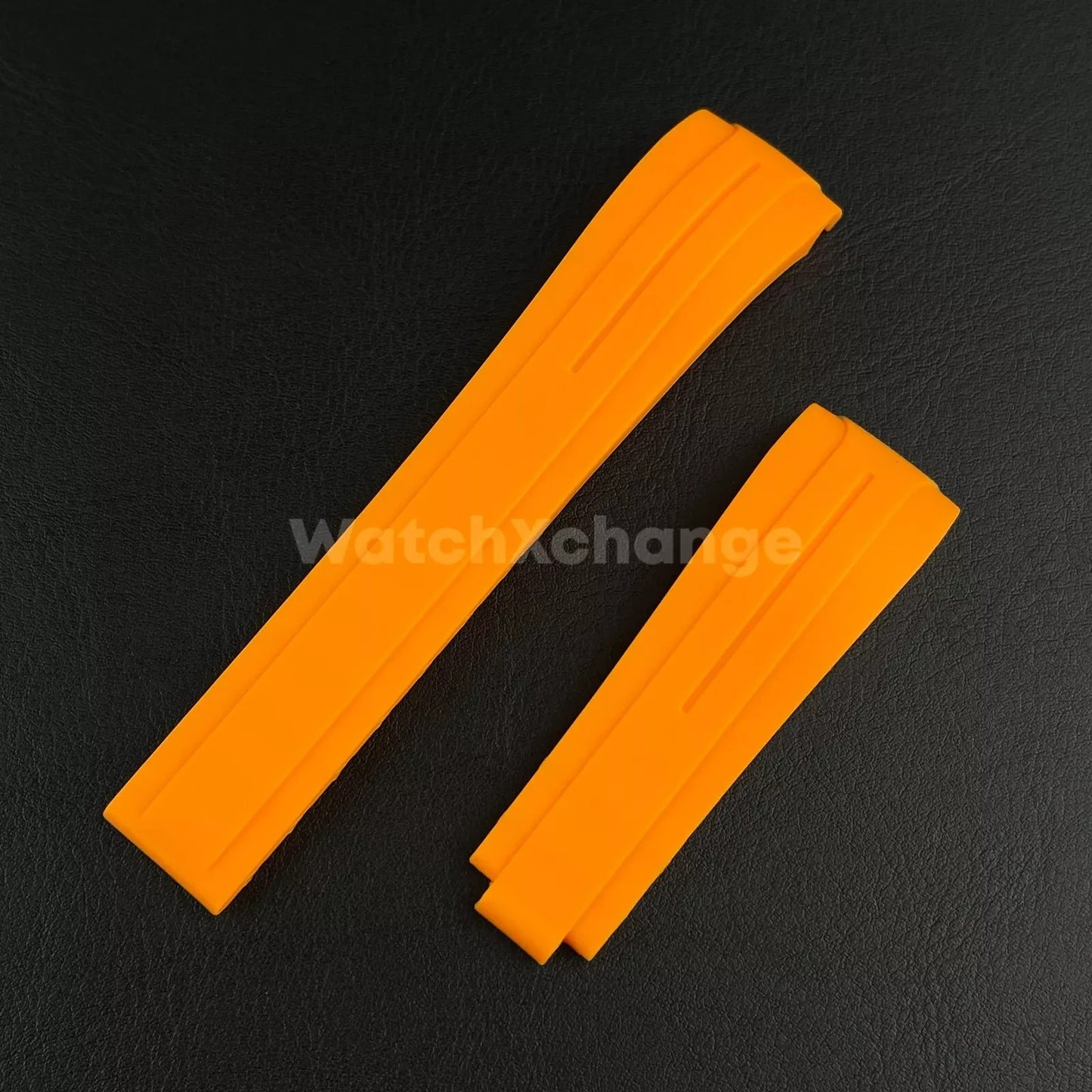 Orange 21mm 22mm Curved Rubber Strap for Rolex DAYTONA SUBMARINER Yacht-Master