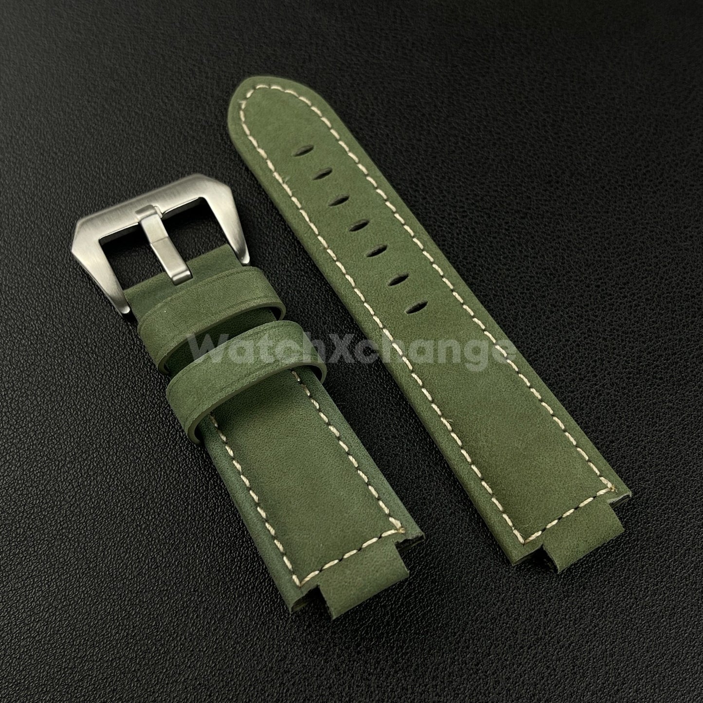 Green Frosted Leather Watch Strap for Timex Tidal Compass T2N72 T2N720 14mm 16mm