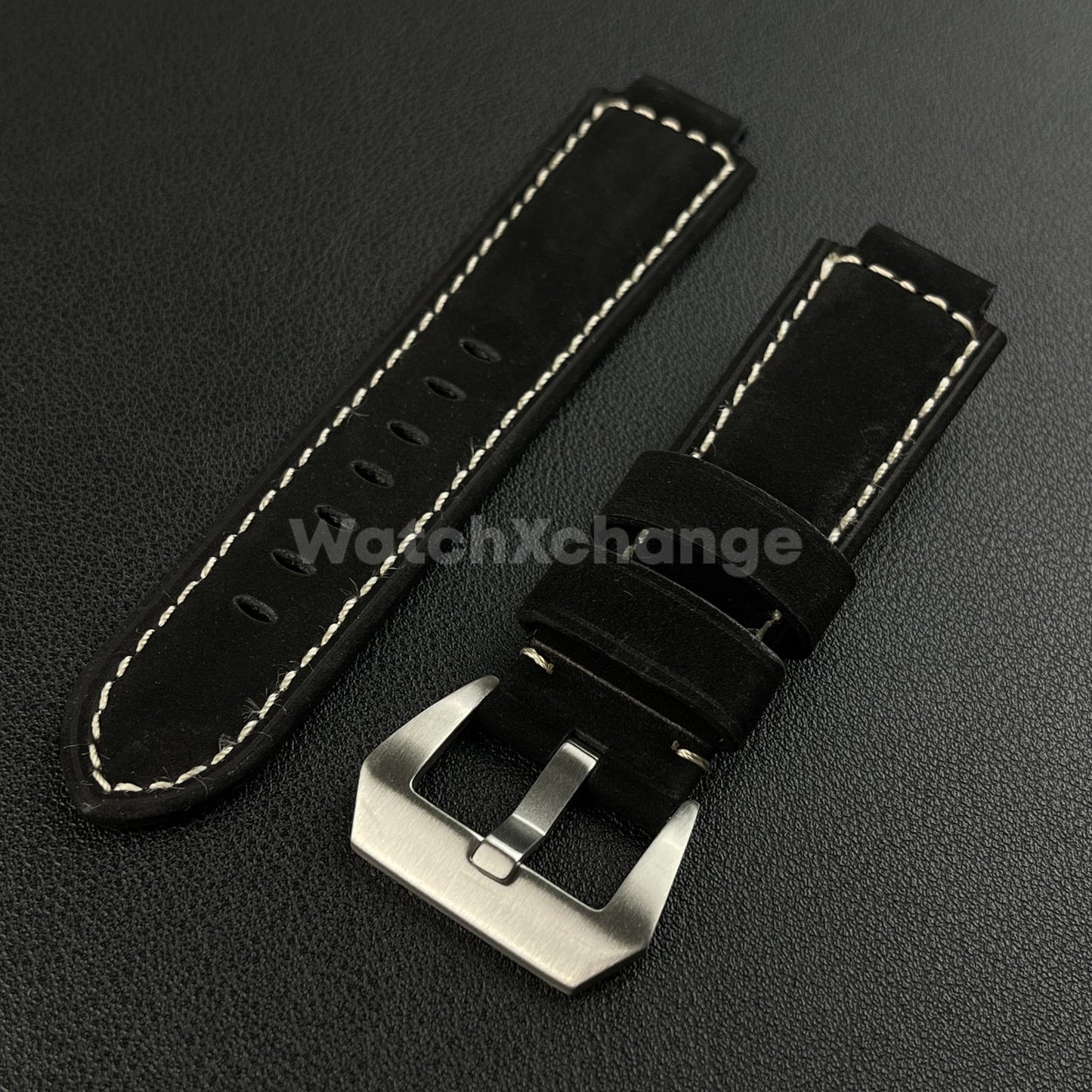 Black Suede Leather Watch Strap for Timex Tidal Compass T2N72 T2N720 14mm 16mm