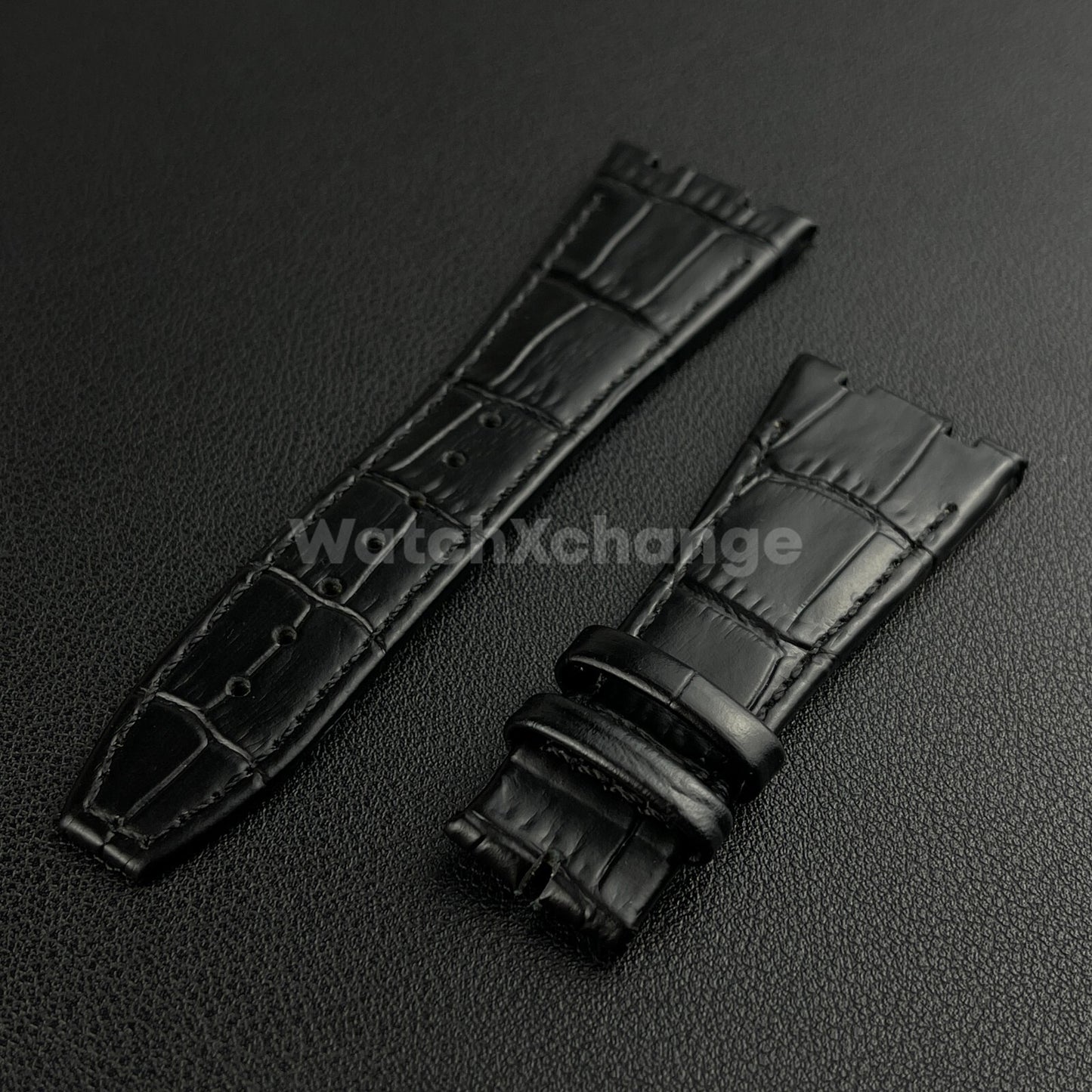Black Leather Watchband For Audemars Piguet Royal Oak Offshore 15400 AP Strap