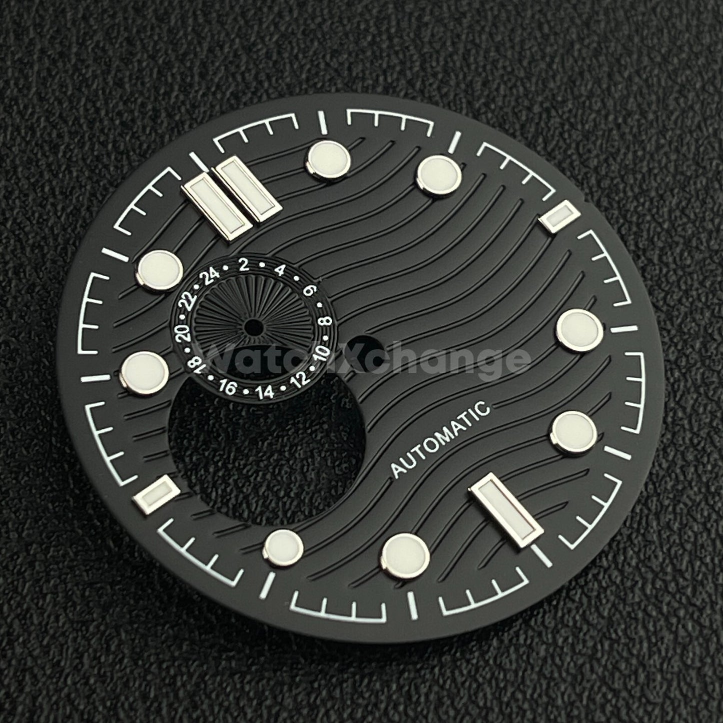 31mm Black & White Watch Dial Water Wave Print for SEIKO NH39 Movement