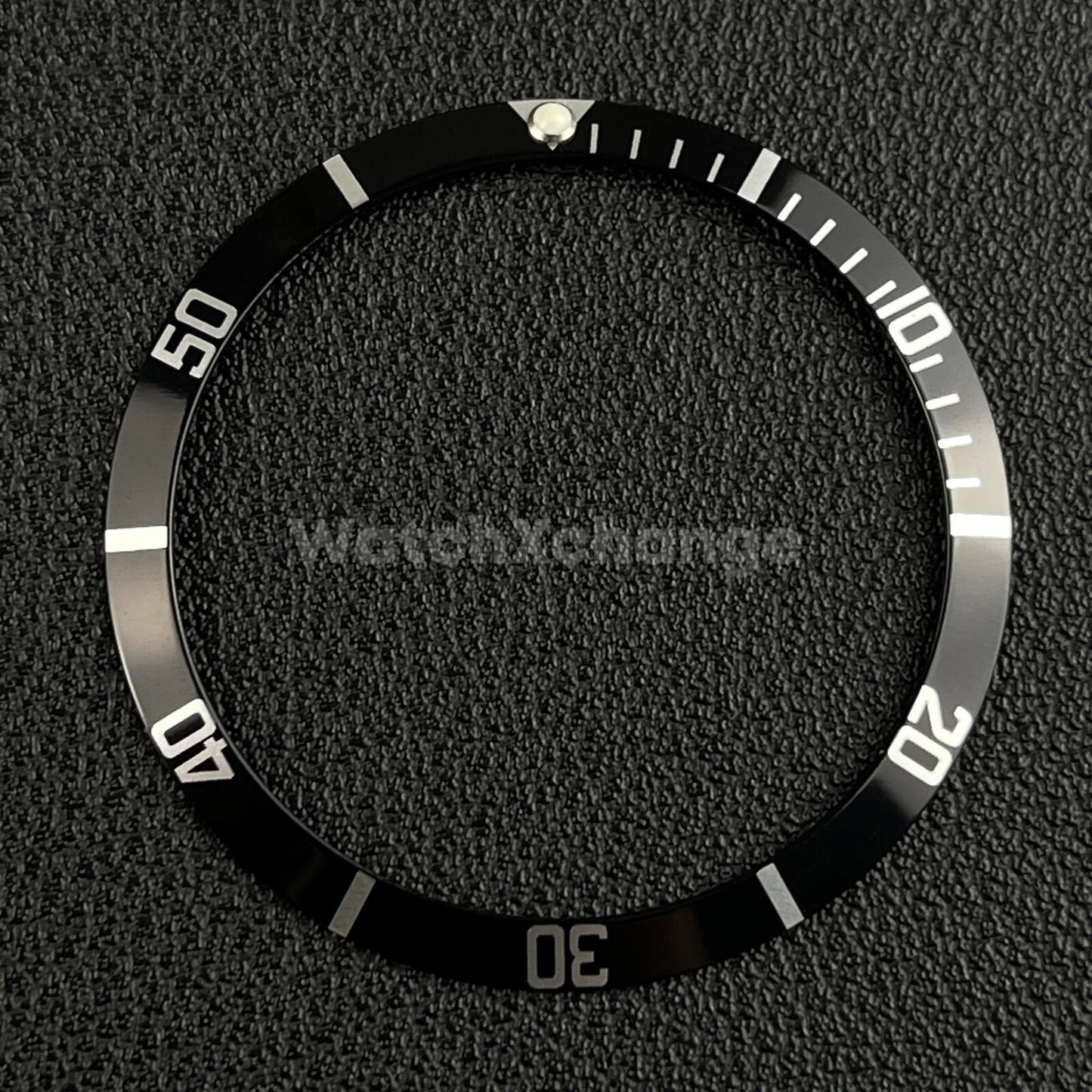 Black & Silver 36.5mm Sloped Aluminium Watch Bezel Insert for Rolex Seiko