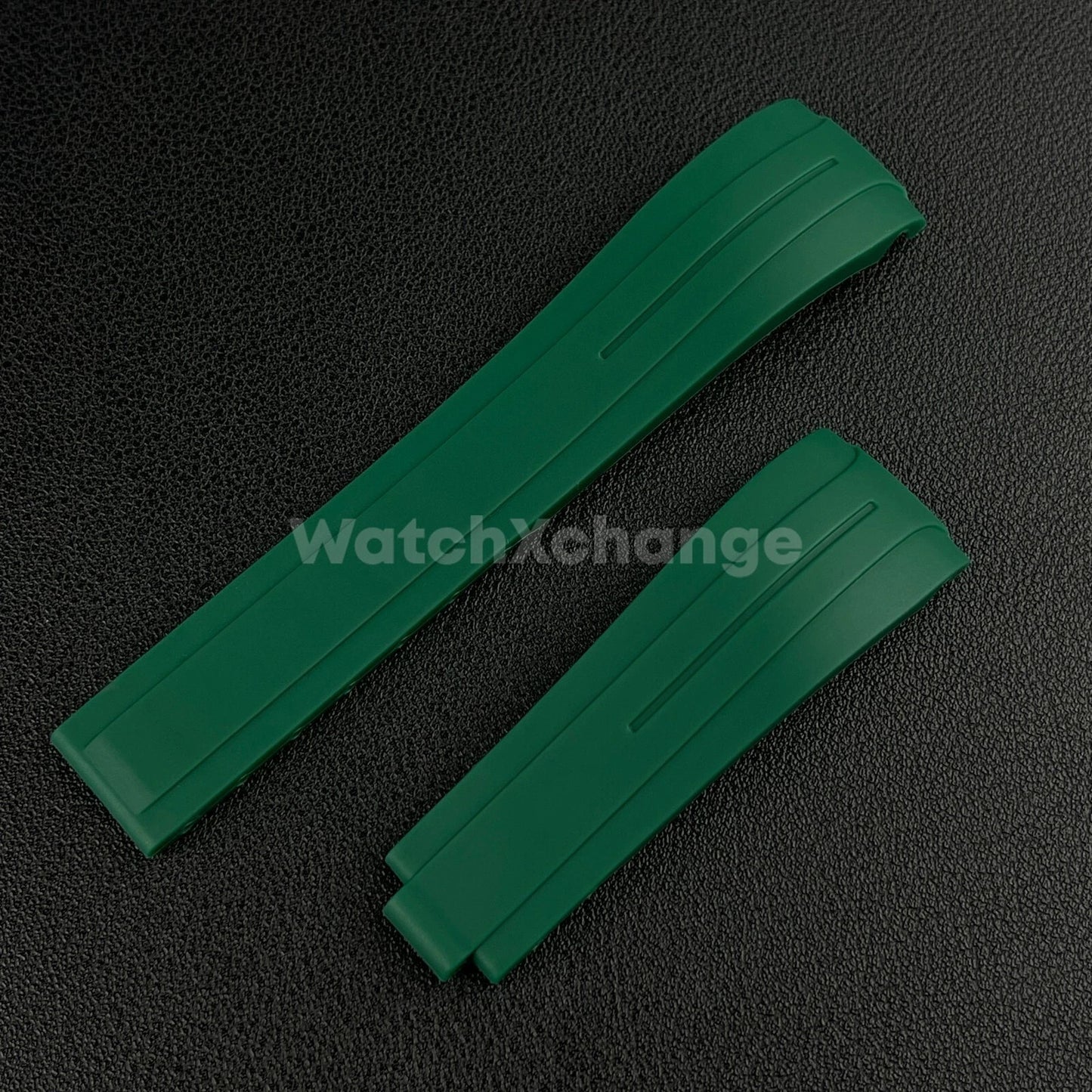 Green 21mm 22mm Curved Rubber Strap for Rolex DAYTONA SUBMARINER Yacht-Master