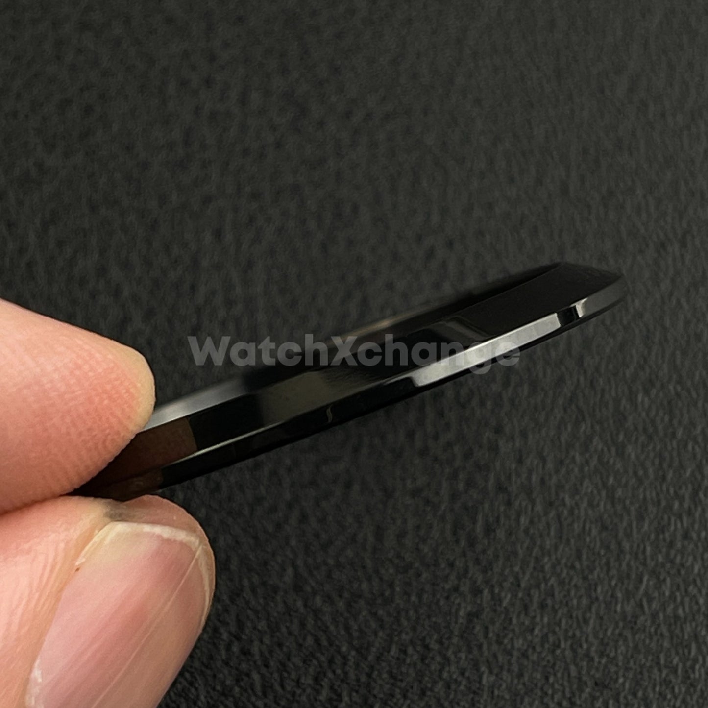 Black Sloped Polished Stainless Steel Watch Bezel Insert Ring 36mm 39mm