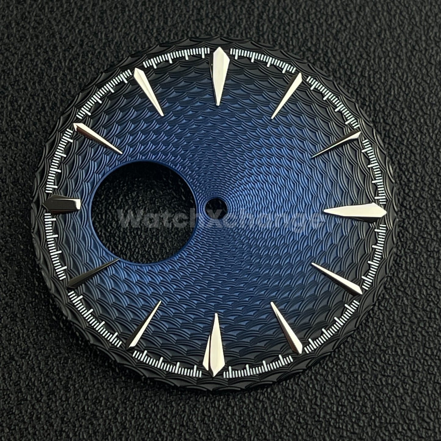 35mm Dark Blue & Silver Cocktail Texture Watch Dial Face For Seiko NH38 Movement