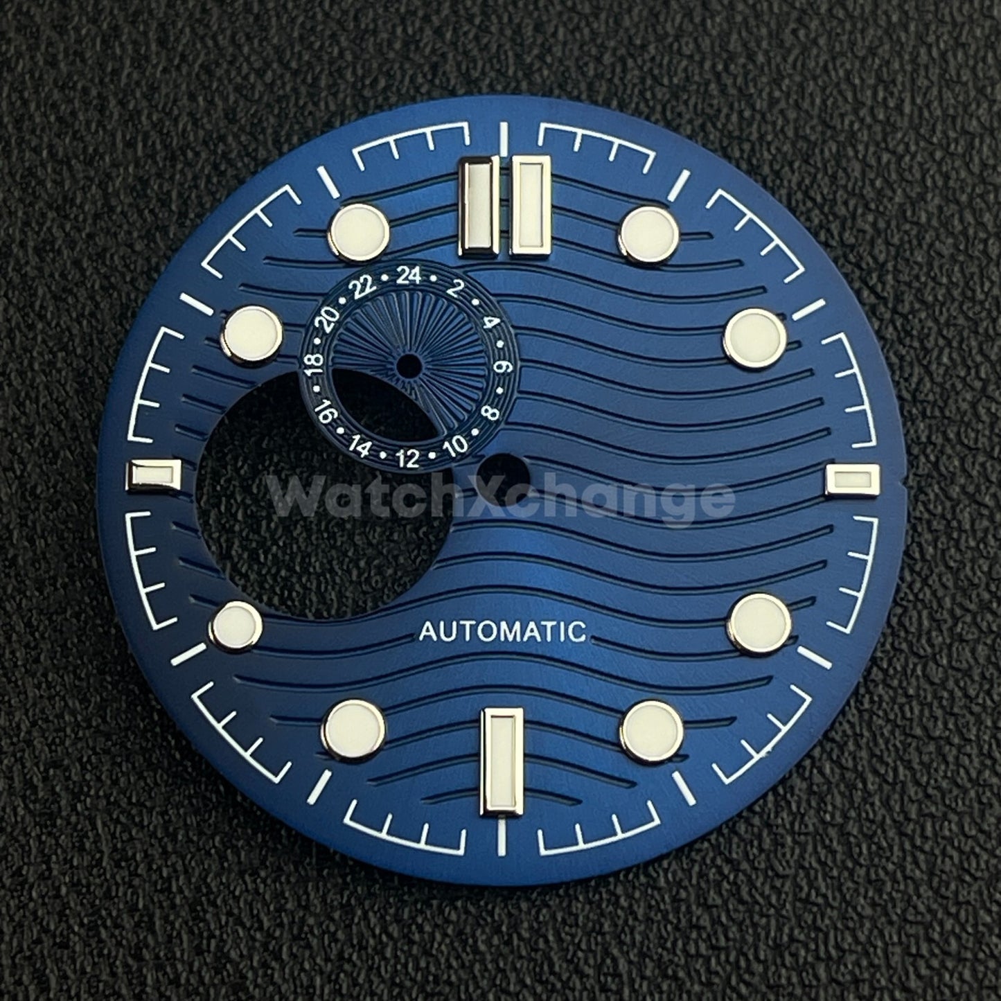 31mm Blue & White Watch Dial Water Wave Print for SEIKO NH39 Movement