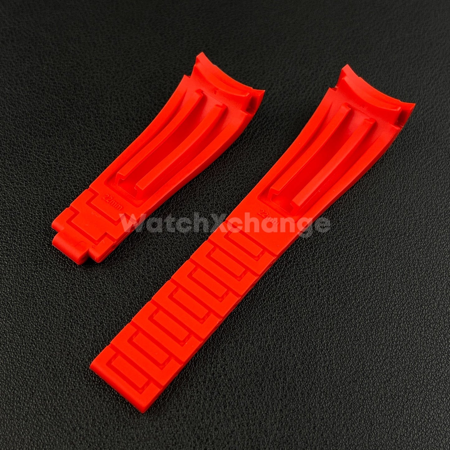 Red 21mm 22mm Curved-end Rubber Strap for Rolex DAYTONA SUBMARINER Yacht-Master