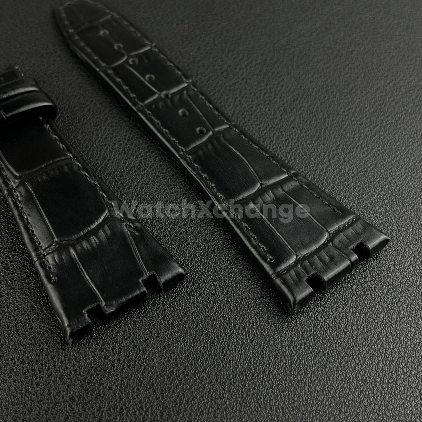 Black Leather Watchband For Audemars Piguet Royal Oak Offshore 15400 AP Strap