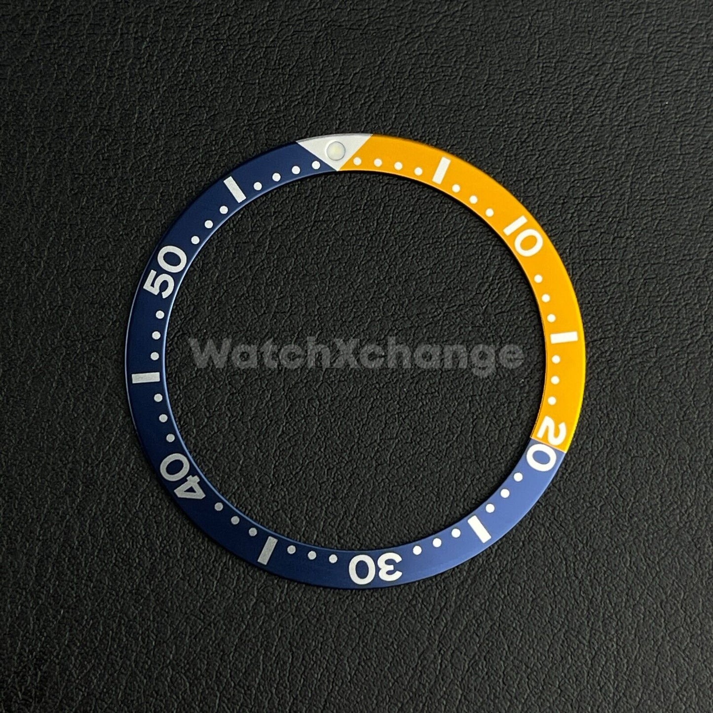 Blue & Orange 38mm Flat Aluminium Bezel Insert For Divers Watch Seiko Mod Turtle