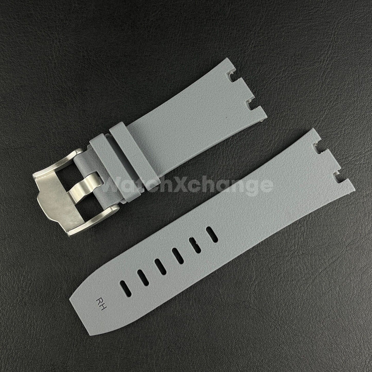 Grey Audemars Piguet AP 28mm Royal Oak Silicone Rubber Watch Strap 15710 15703