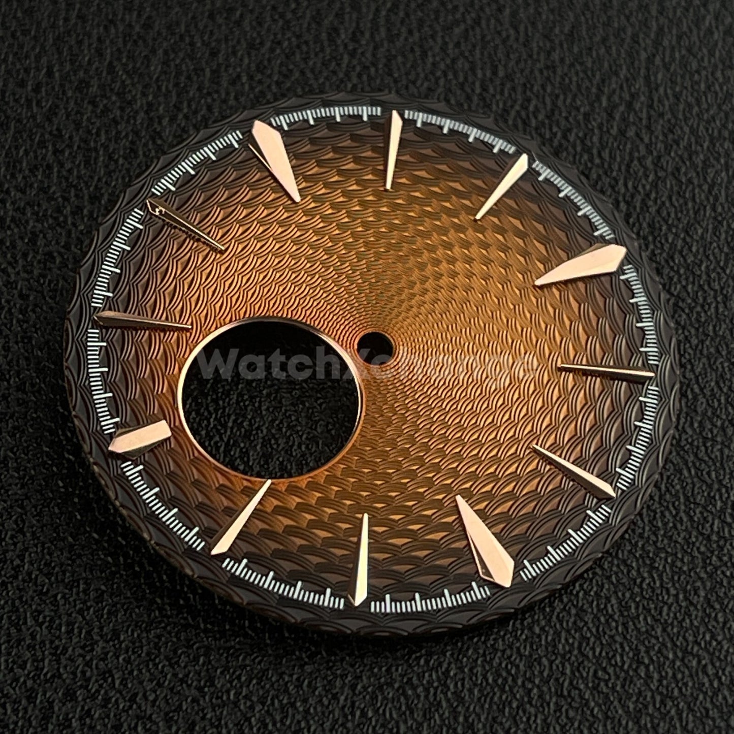 35mm Brown & Rose Gold Cocktail Texture Watch Dial Face For Seiko NH38 Movement