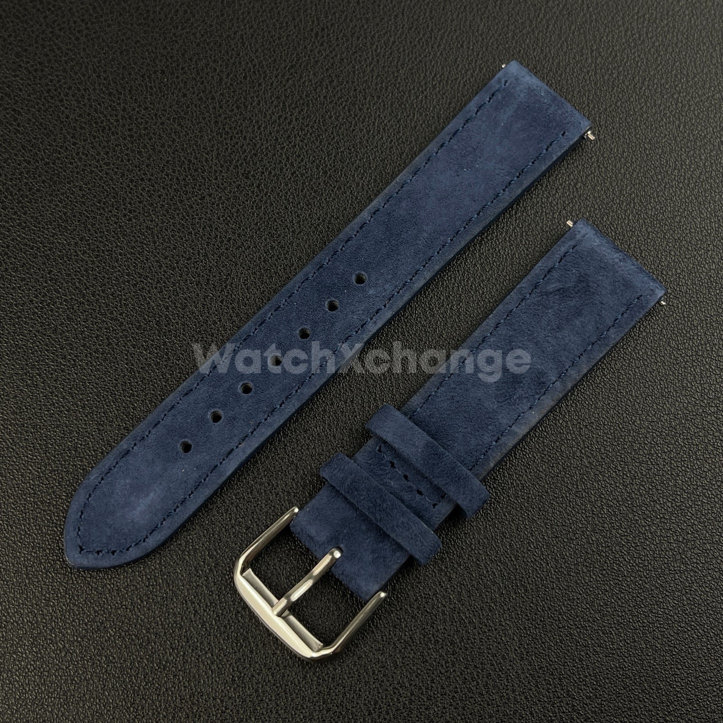Navy Blue Watch Strap Suede Leather Premium Quick Release Band 18 19 20 22mm