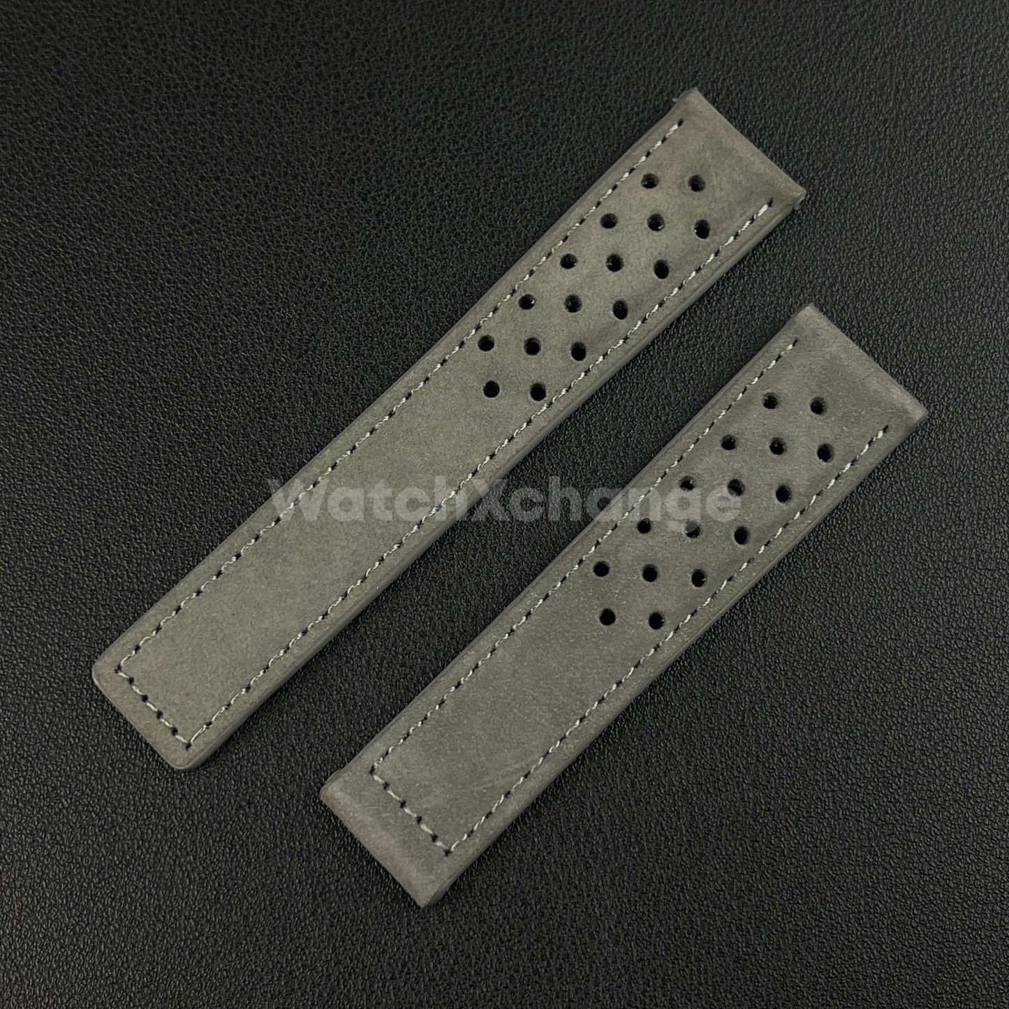 Grey Suede Leather Strap For TAG Heuer Carrera Monaco 20mm 22mm