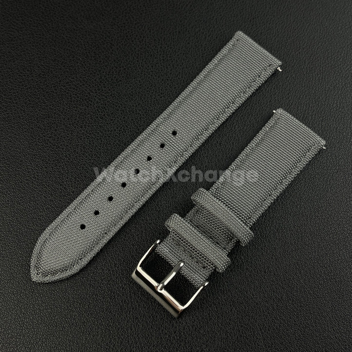 Grey Watch Strap Band Nylon Canvas Sailcloth Quick Release 20mm 22mm 24mm