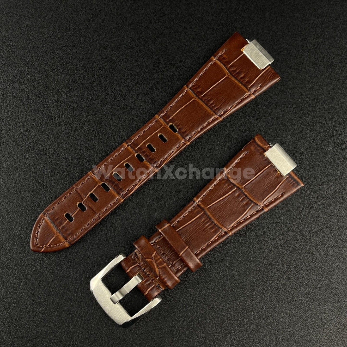 27mm Brown Leather Strap For TISSOT PRX Powermatic 80 Watch Band 40mm